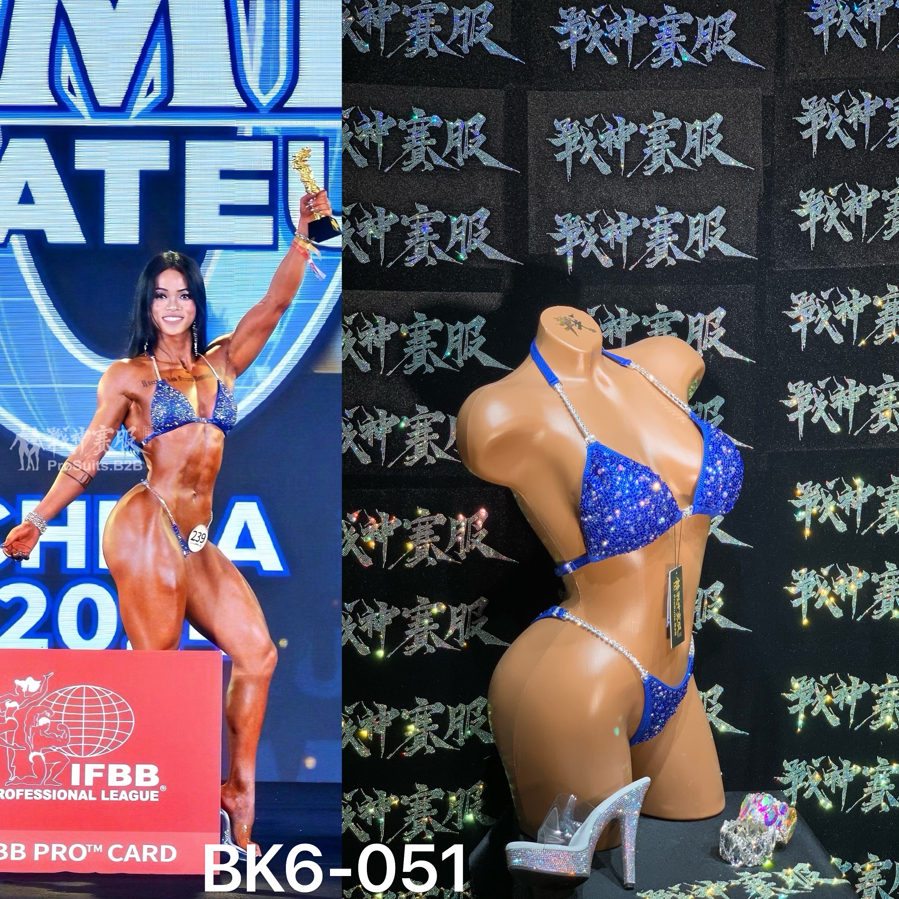 BK6-051 Competition Bikini Custom-Made for Bikini and Wellness ProSuits Baoru Lu
