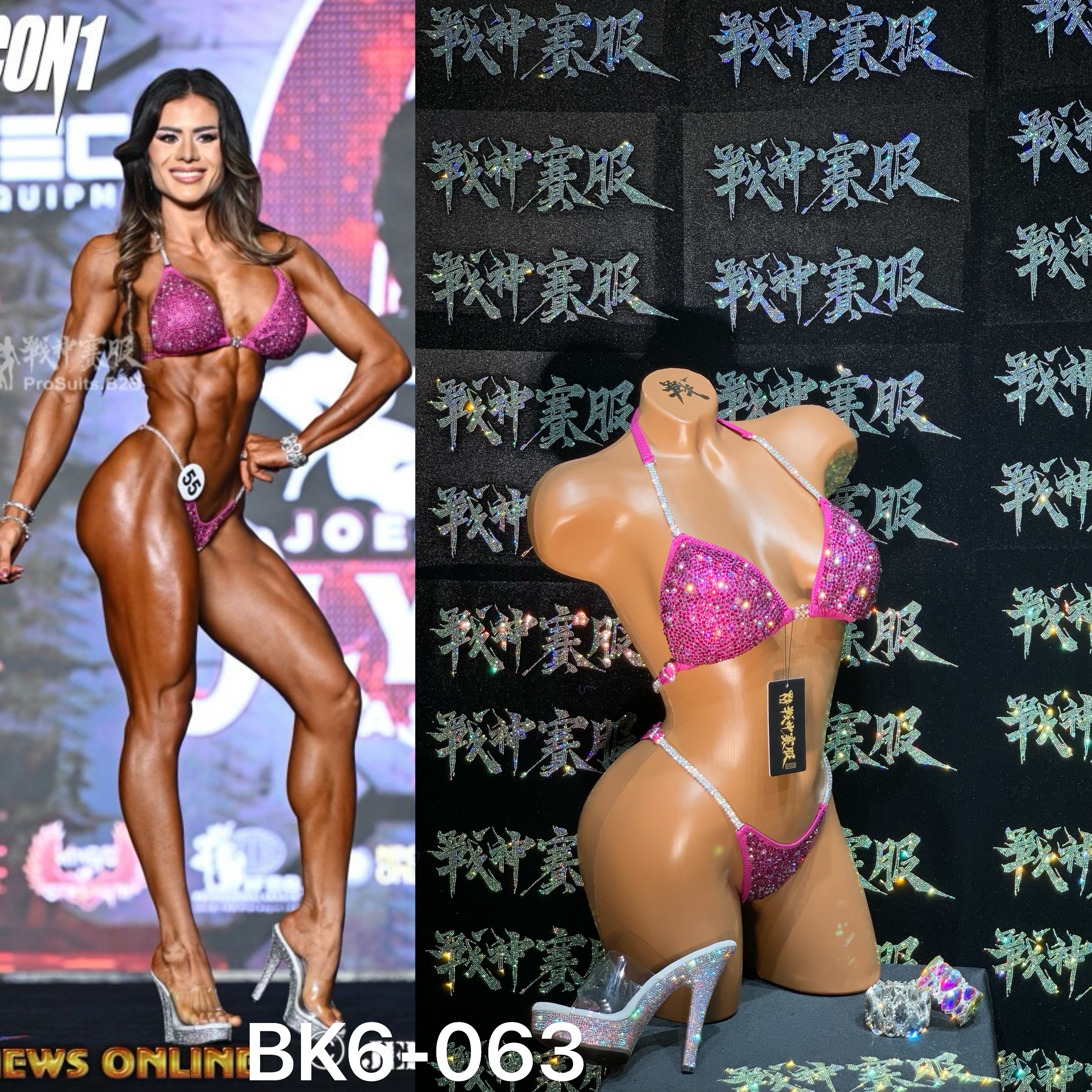 BK6-063 "Jil Pink 2" Competition Bikini Custom-Made for Bikini and Wellness ProSuits Jil Meret Schmitz