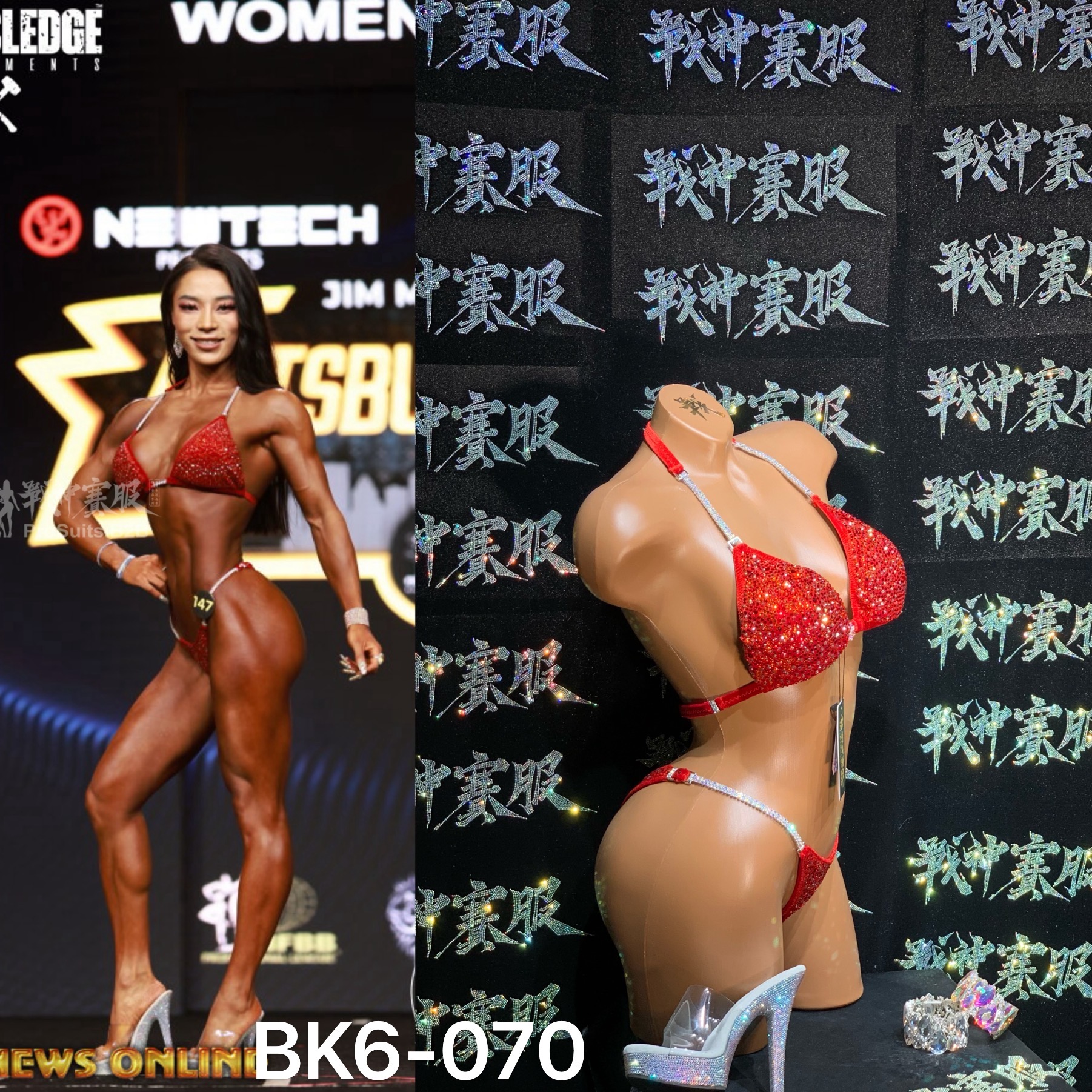 BK6-070 Competition Bikini Custom-Made for Bikini and Wellness ProSuits Vikki Wey