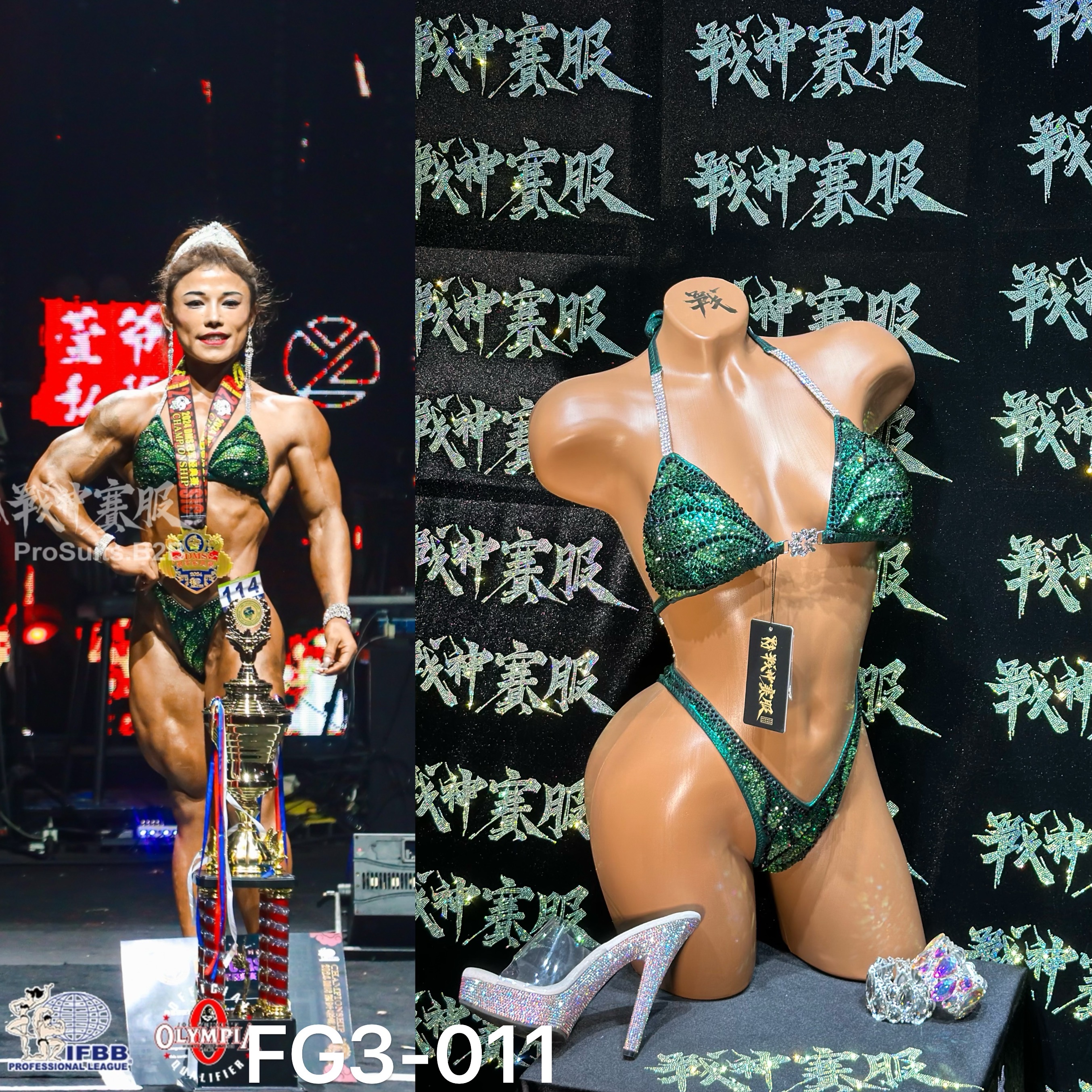 FG3-011 Competition Bikini Custom-Made for Figure/WP/WBB ProSuits Jianwen Chen