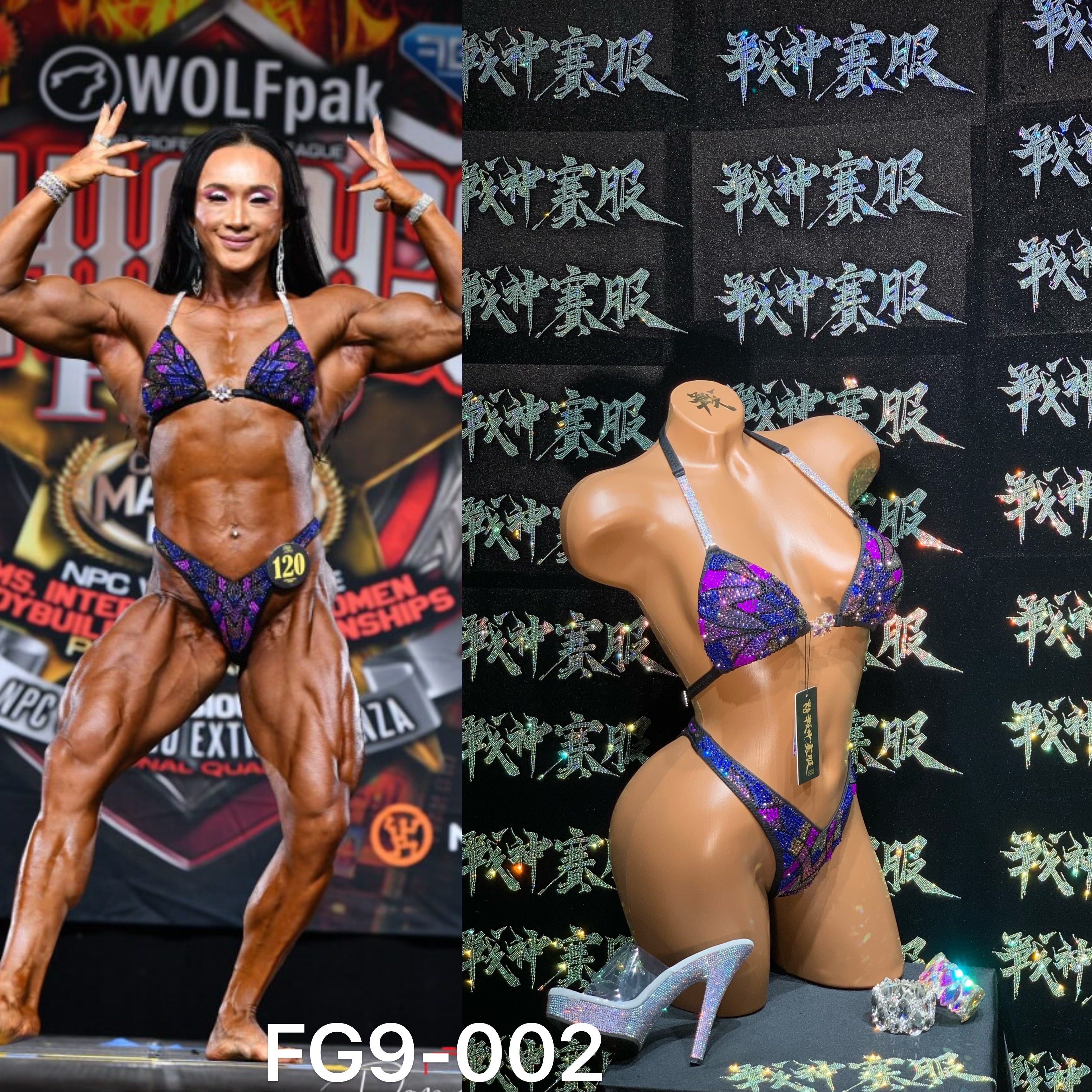 FG9-002 Competition Bikini Custom-Made for Figure/WP/WBB ProSuits Xin Qi
