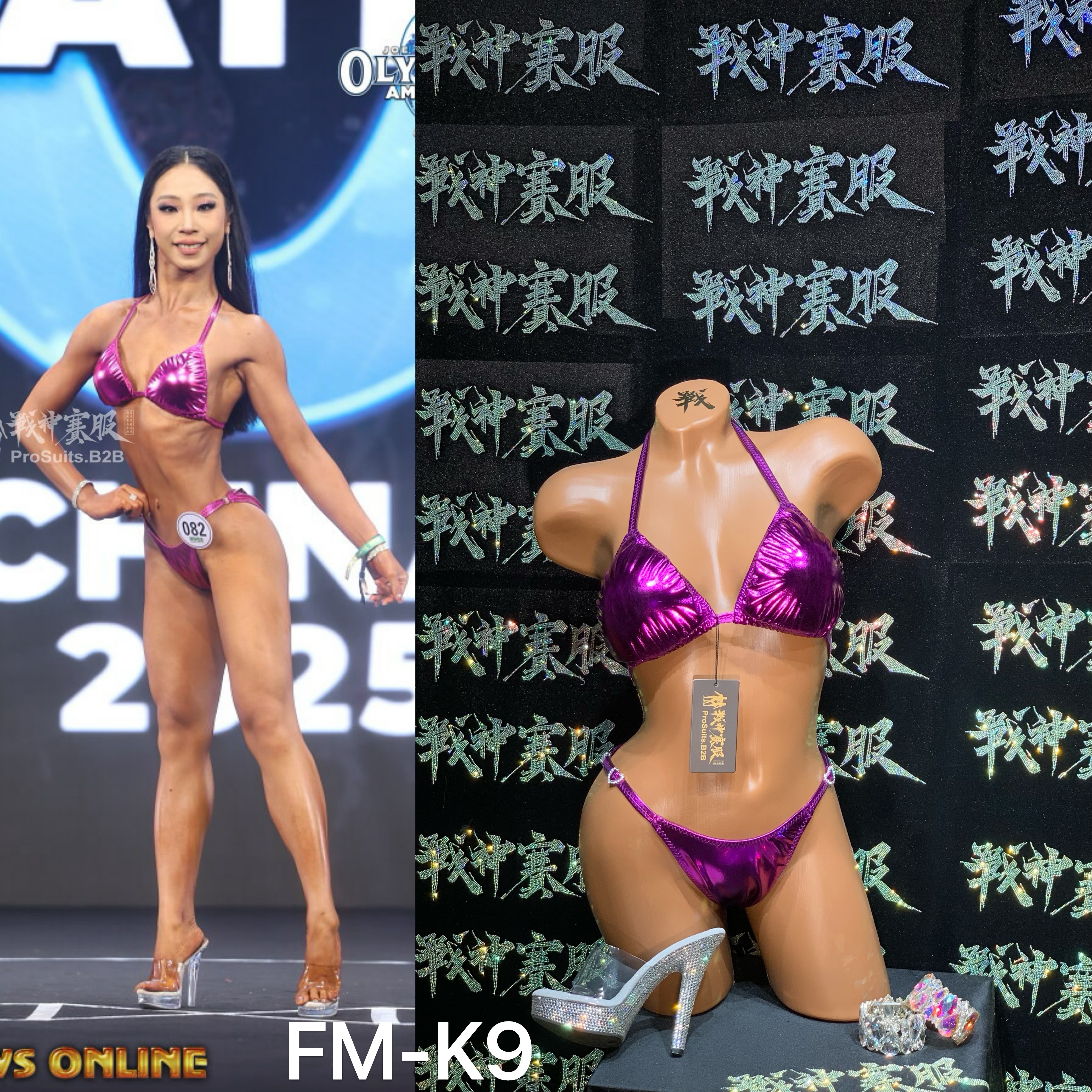FM-K9 “Violet” Competition Bikini Custom-Made for Fit Model ProSuits