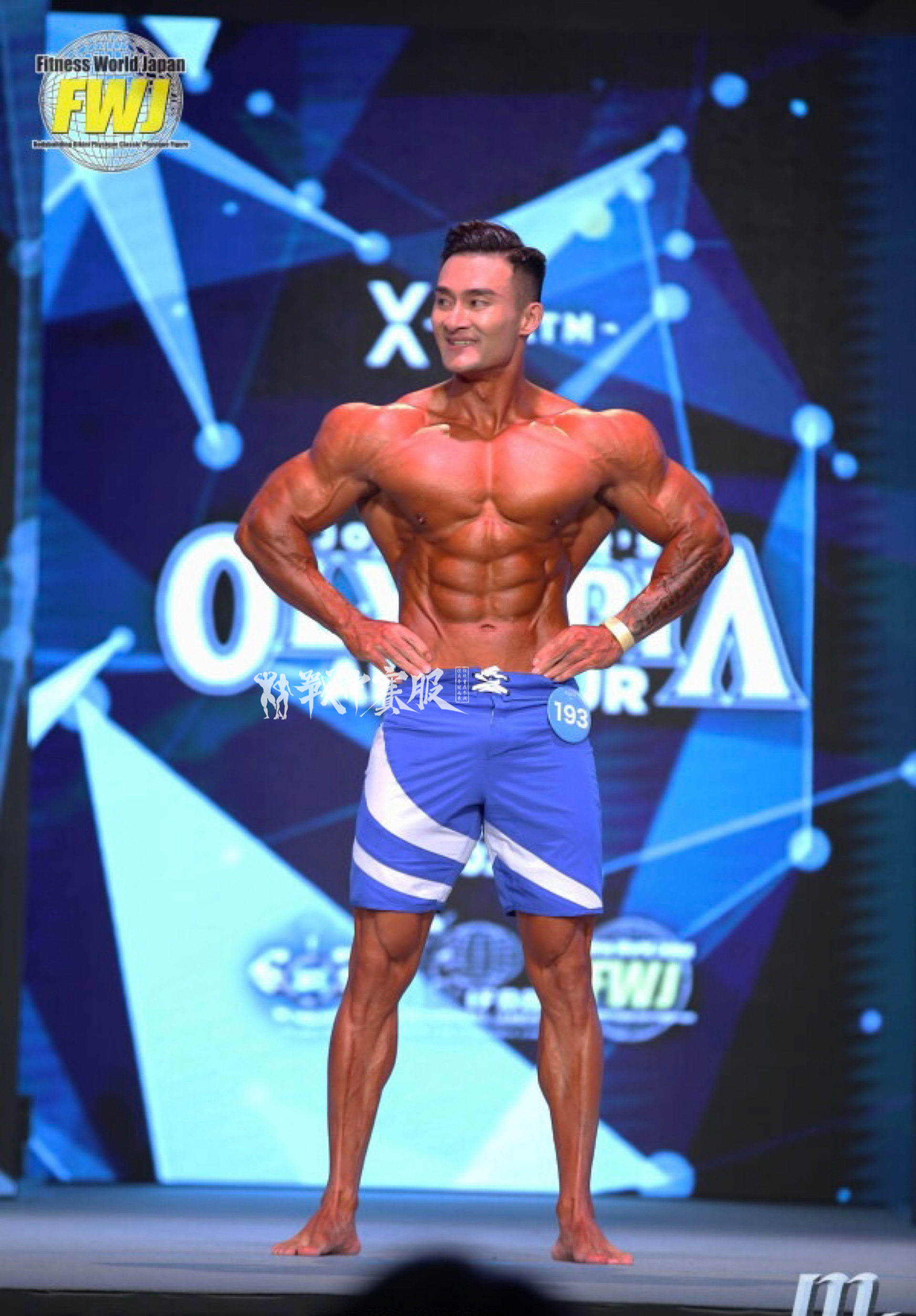 MP145 Boardshorts Custom-Made for Men's Physique ProSuits Bing Han