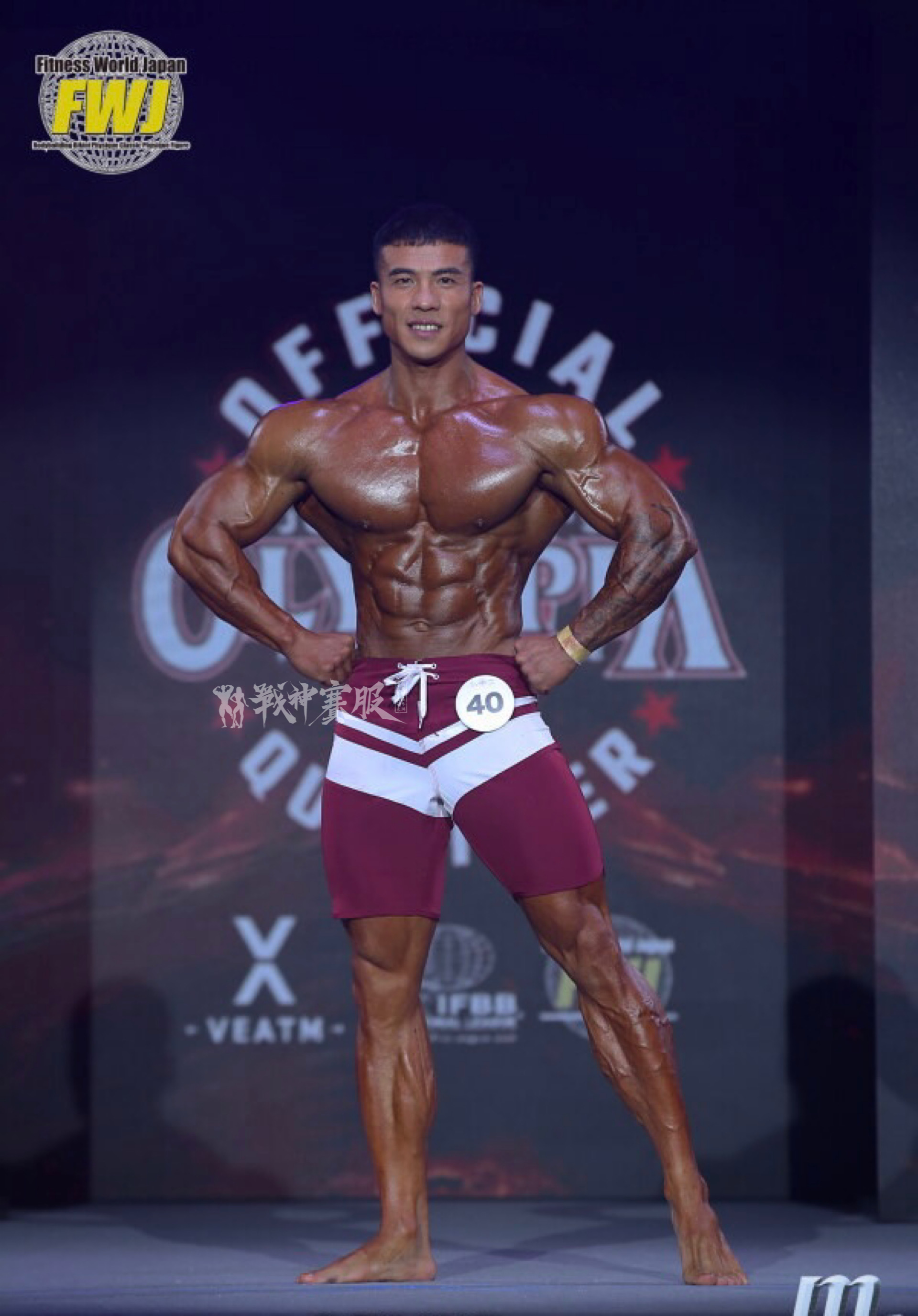 MP085 Boardshorts Custom-Made for Men's Physique ProSuits Jian Chen