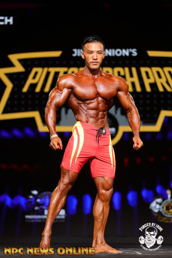 MP196 “Juxian Red 2” Boardshorts SML & Custom-Made for Men's Physique ProSuits Juxian He