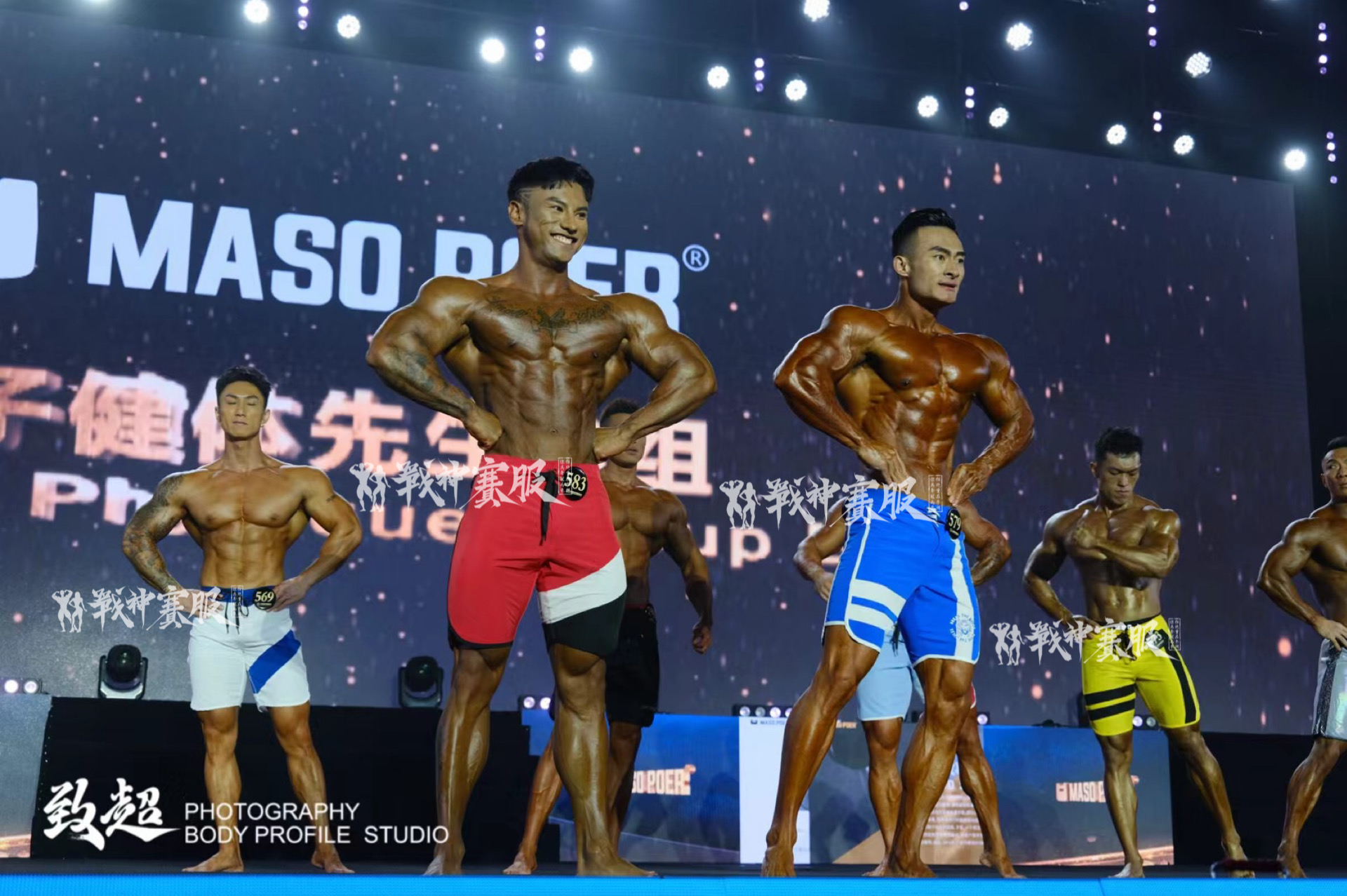 MP032 Boardshorts Custom-Made for Men's Physique ProSuits Bing Han