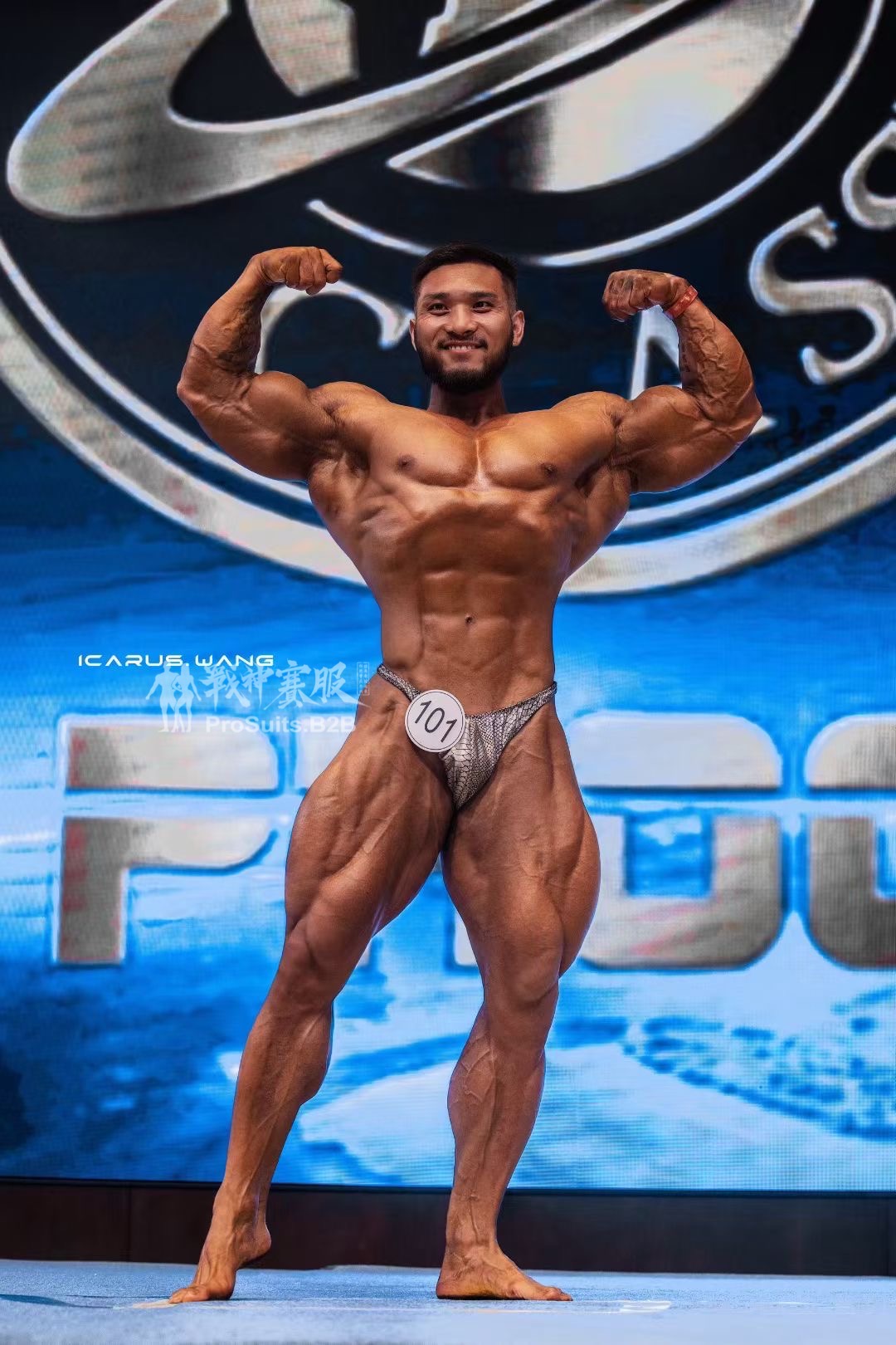 BB-SP "Silver Python" Posing Trunk for Bodybuilding ProSuits Tao Wu