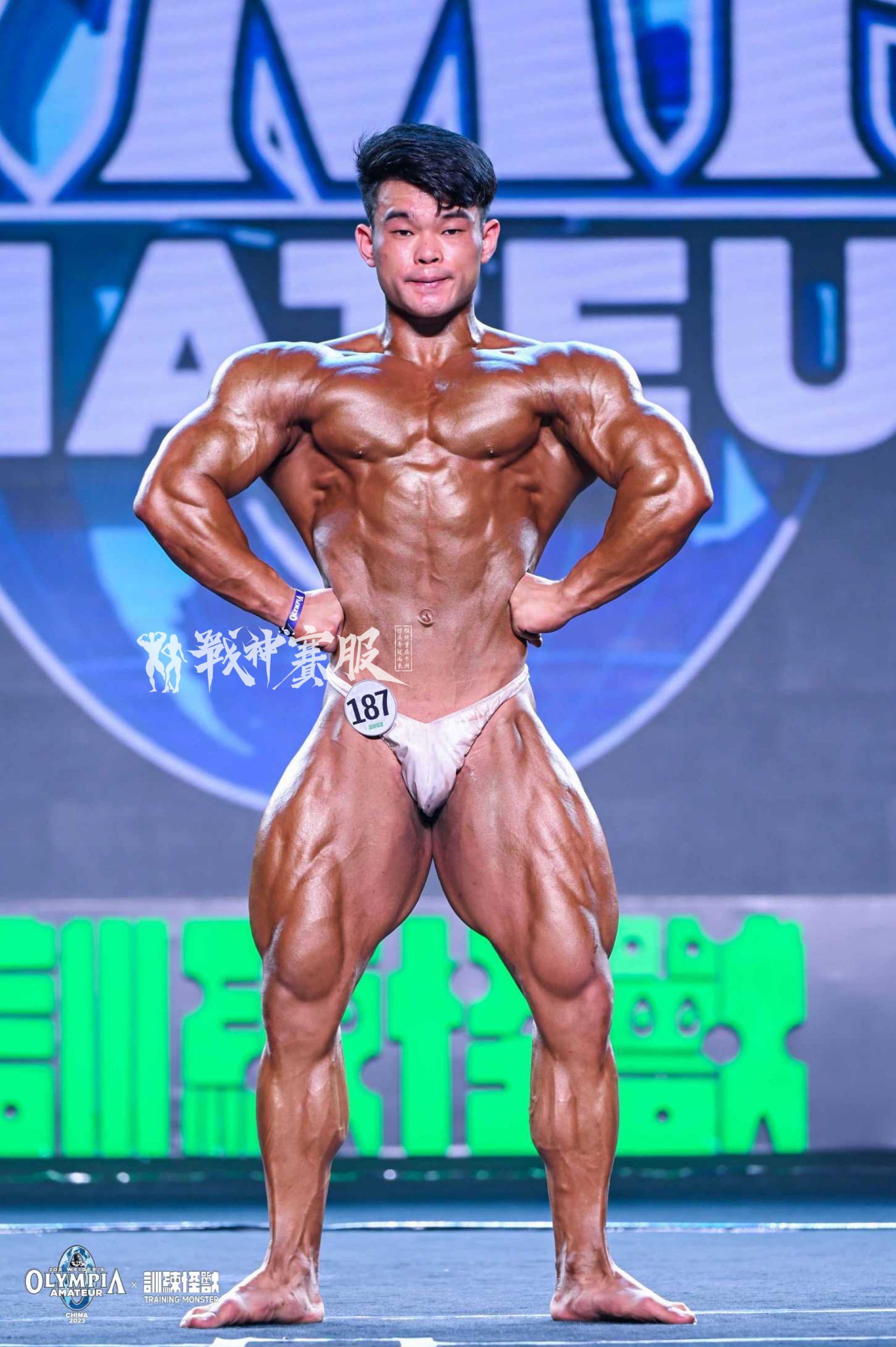 BB-K18 "White" Posing Trunk for Bodybuilding ProSuits