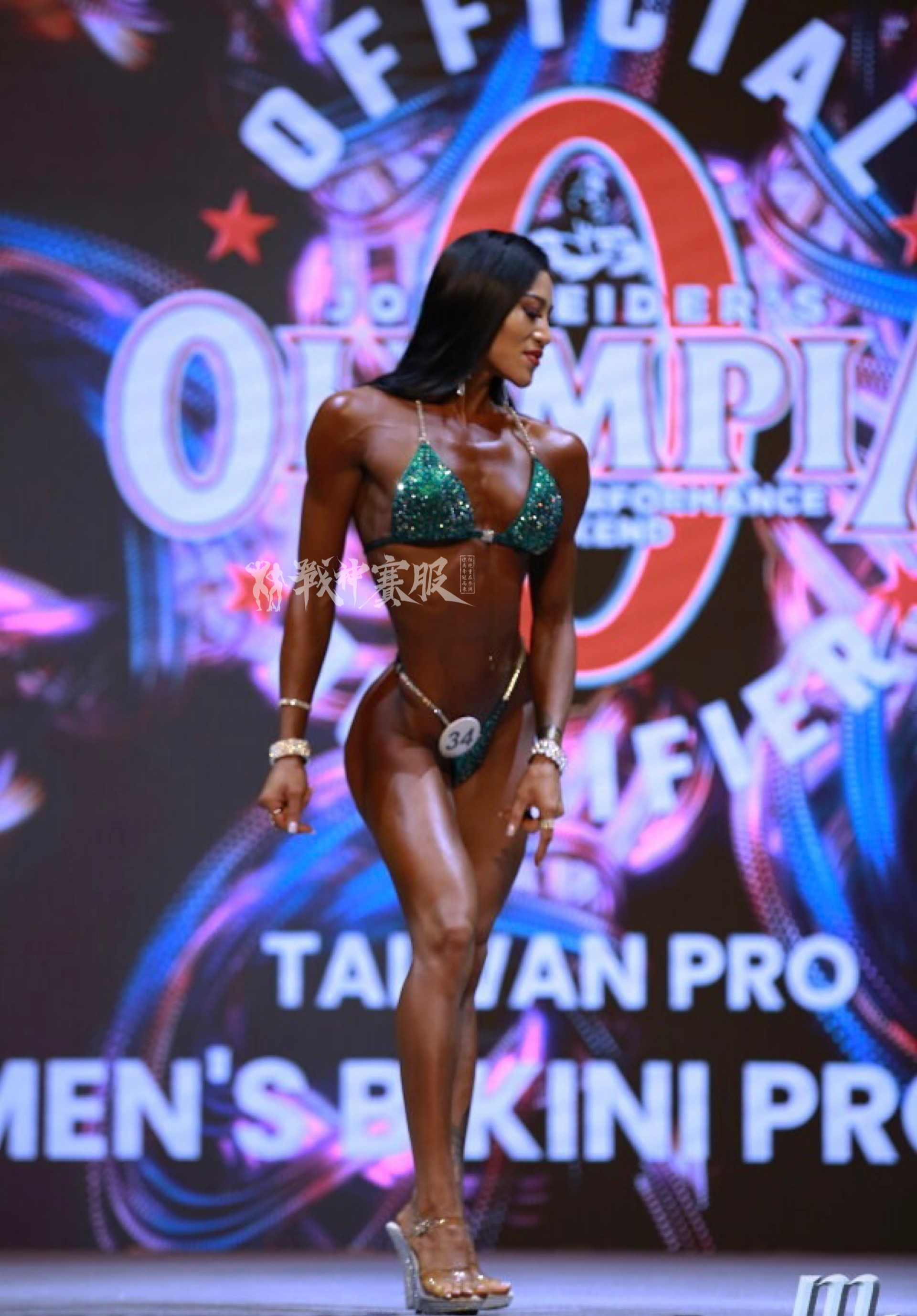 BK3-003 "Uka Green" Competition Bikini Custom-Made for Bikini and Wellness ProSuits Uyanga Bataa
