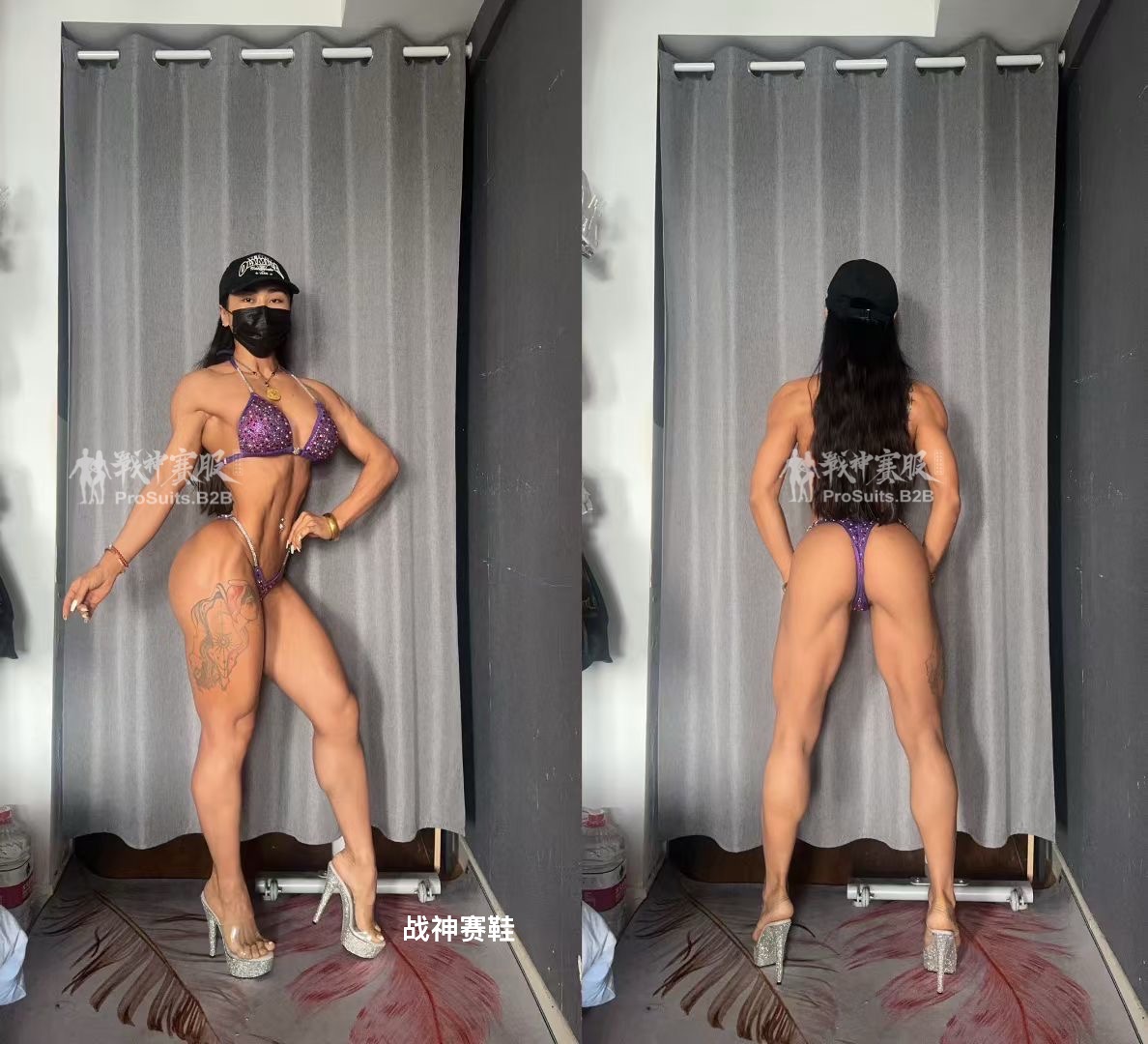 BK6-048 "Uka Purple" Competition Bikini Custom-Made for Bikini and Wellness by ProSuits Uyanga Bataa