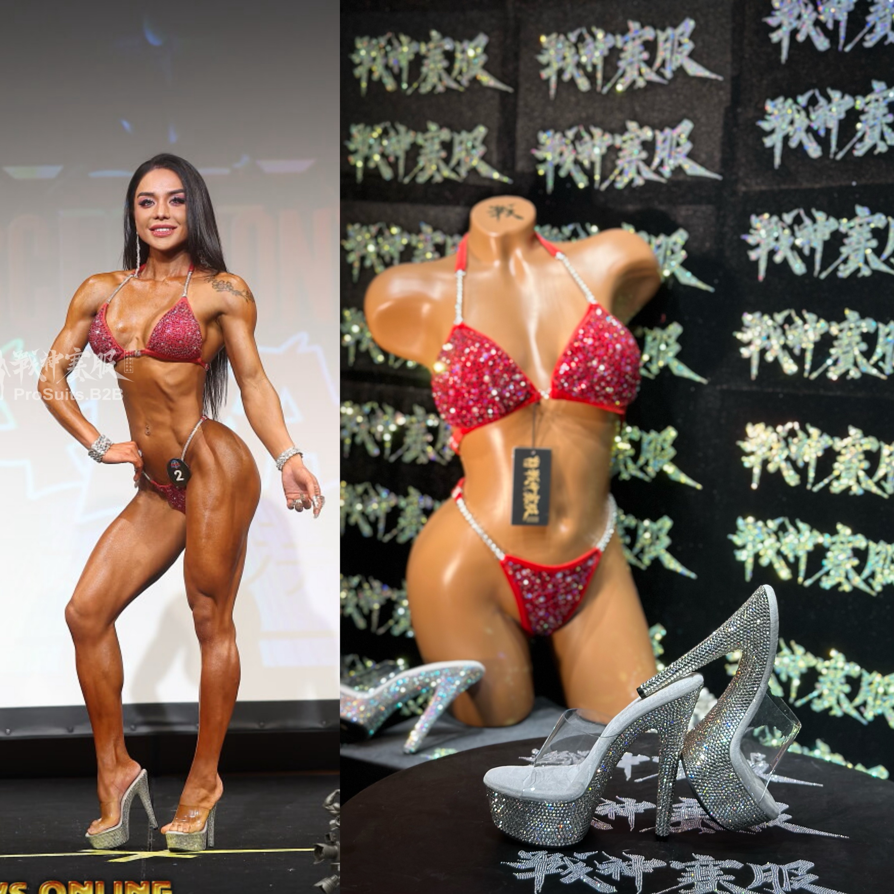 SH07 4.5CM Platform Crystalized Shoes for Bikini Competitions