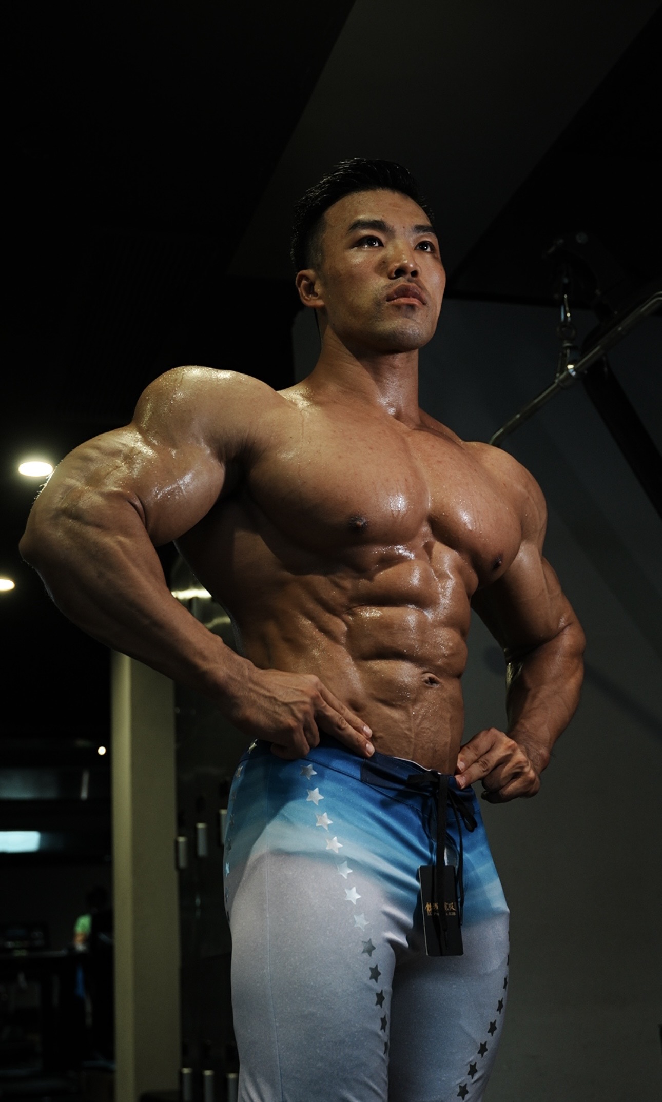 MP205 "Juxian Silver Stars" Boardshorts for Men's Physique by ProSuits