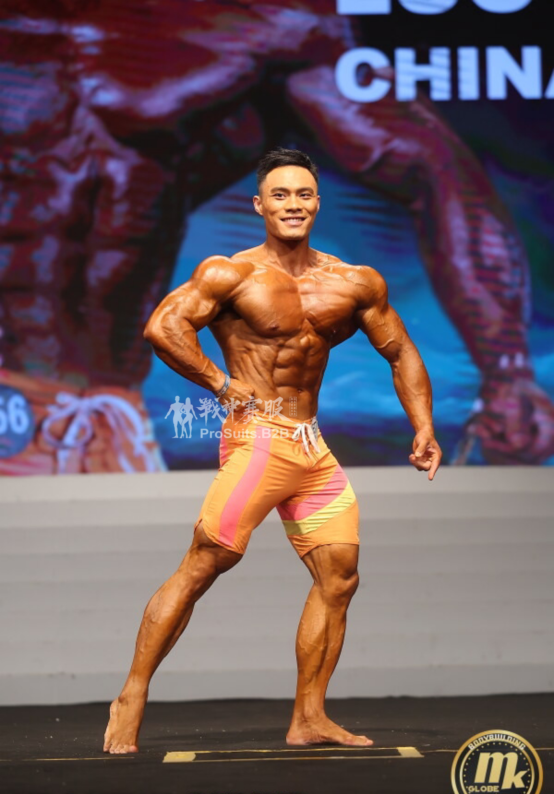 MP005 Boardshorts Custom-Made for Men's Physique ProSuits Jie Luo