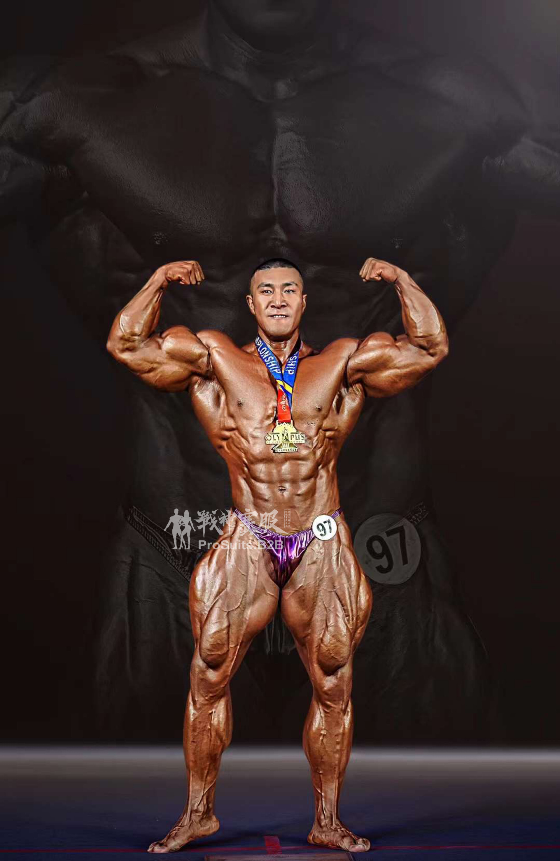BB-K9 "Violet" Posing Trunk for Bodybuilding ProSuits Hongcheng Zhao