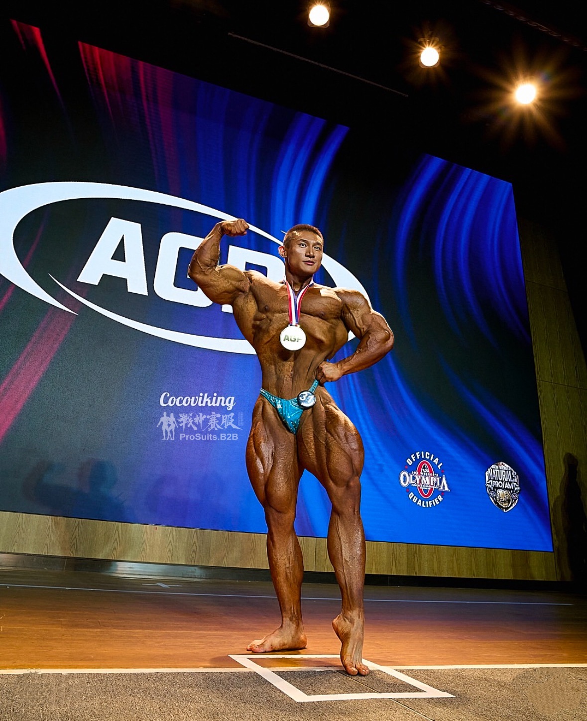 BB-G7 "Baby Blue" Posing Trunk for Bodybuilding ProSuits Zhaofeng He