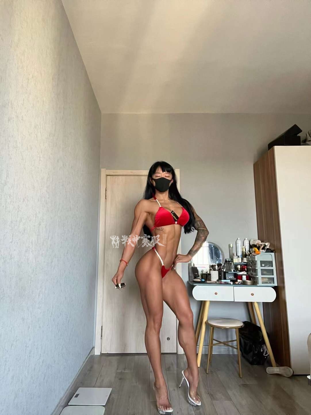 PB-RV “Red Velvet” Posing Bikini Custom-Made ProSuits Bi Wu