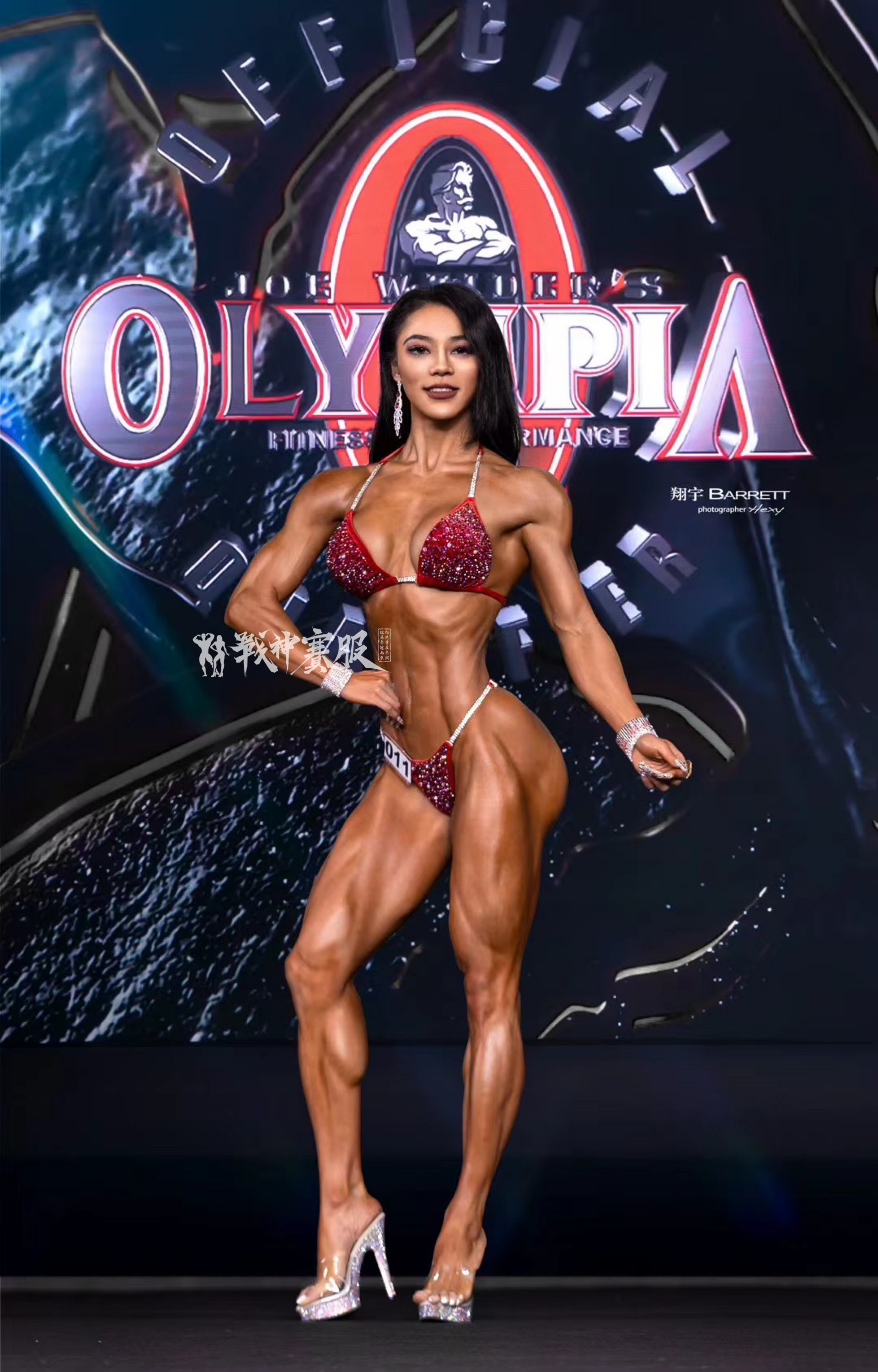 BK6-033 "Vikki Red" Competition Bikini Custom-Made for Bikini and Wellness ProSuits Vikki Wey