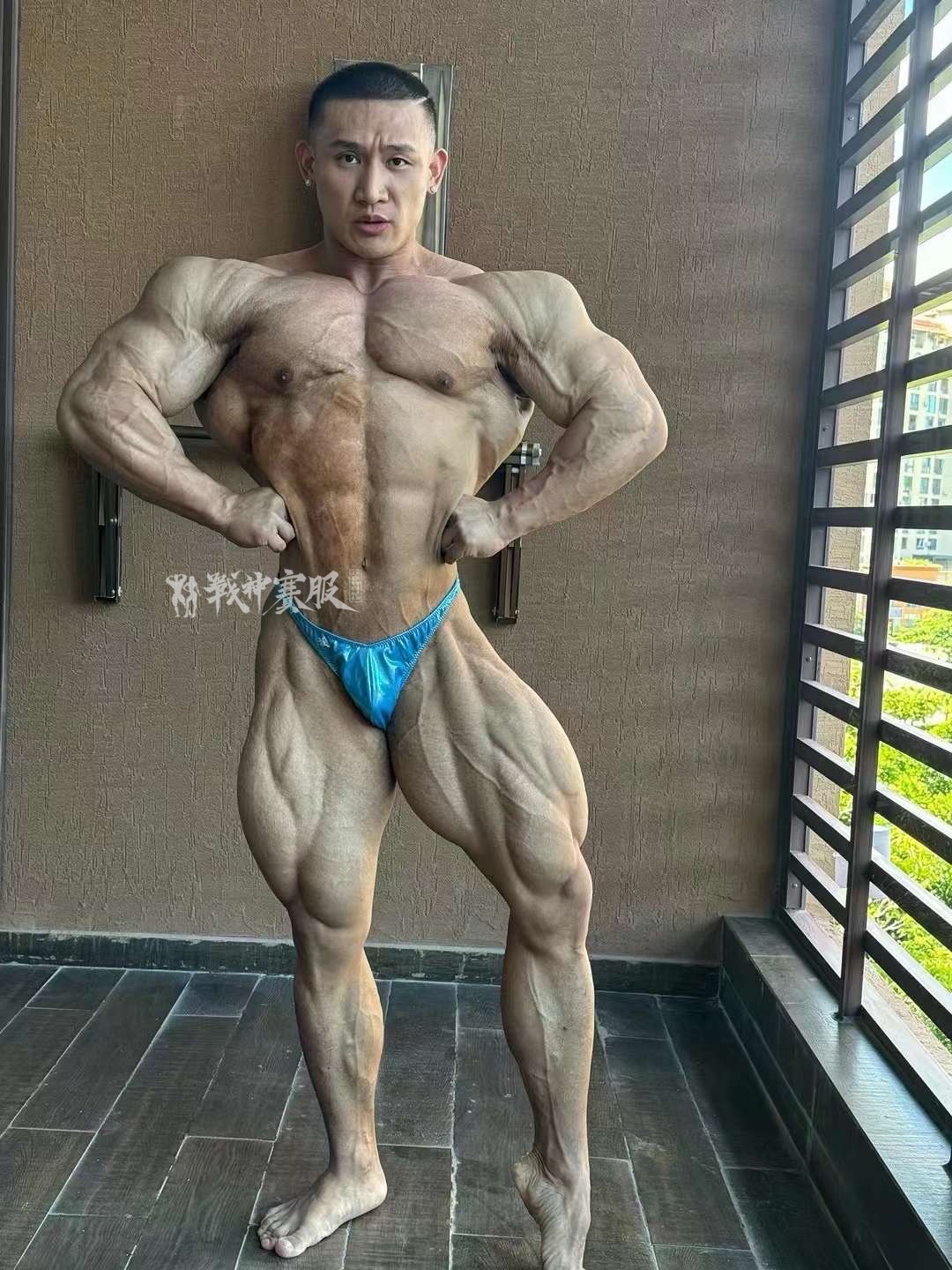 BB-G7 "Baby Blue" Posing Trunk for Bodybuilding ProSuits Zhaofeng He
