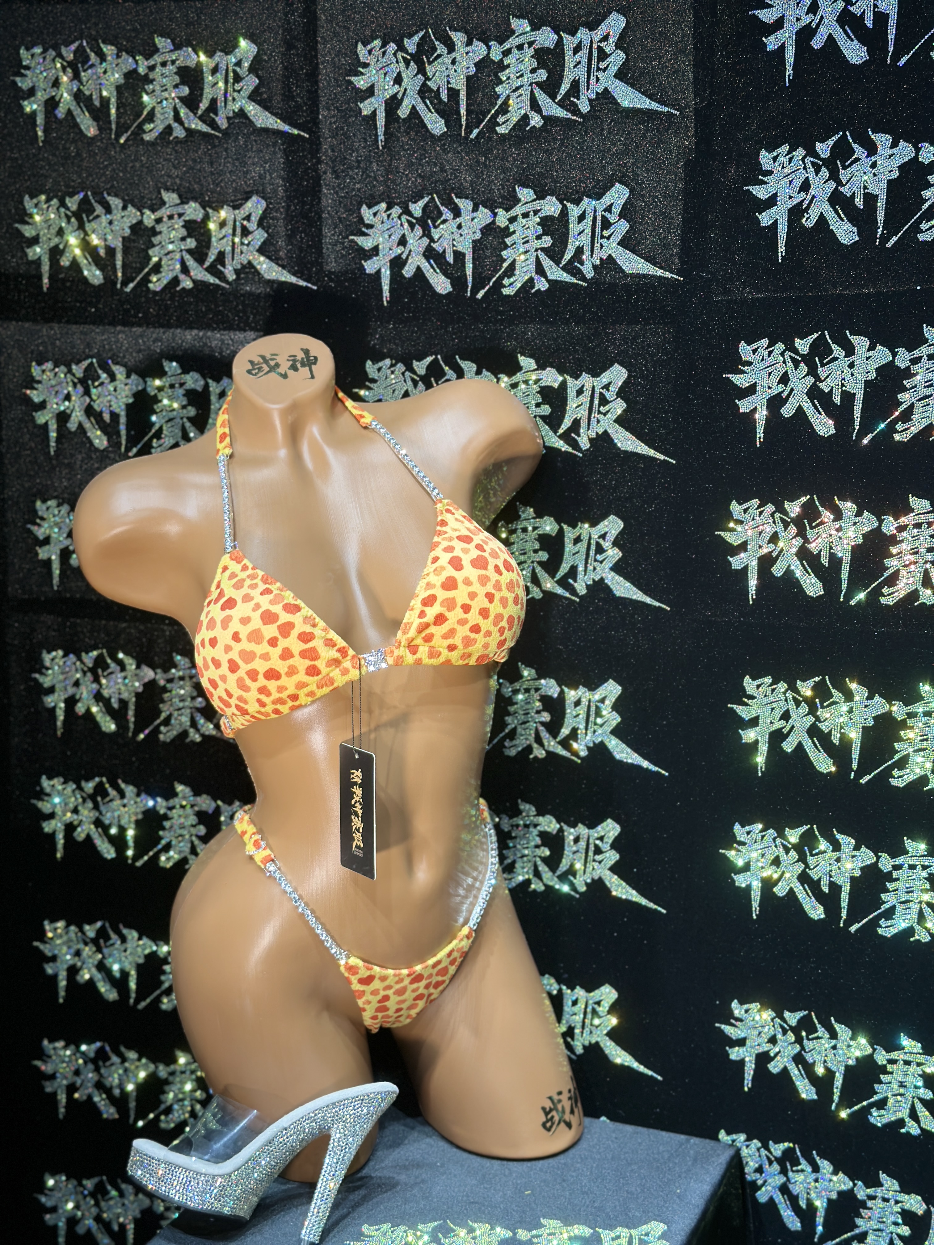 PB-HRSY “Yellow Hearts” Posing Bikini Custom-Made ProSuits Sasa He