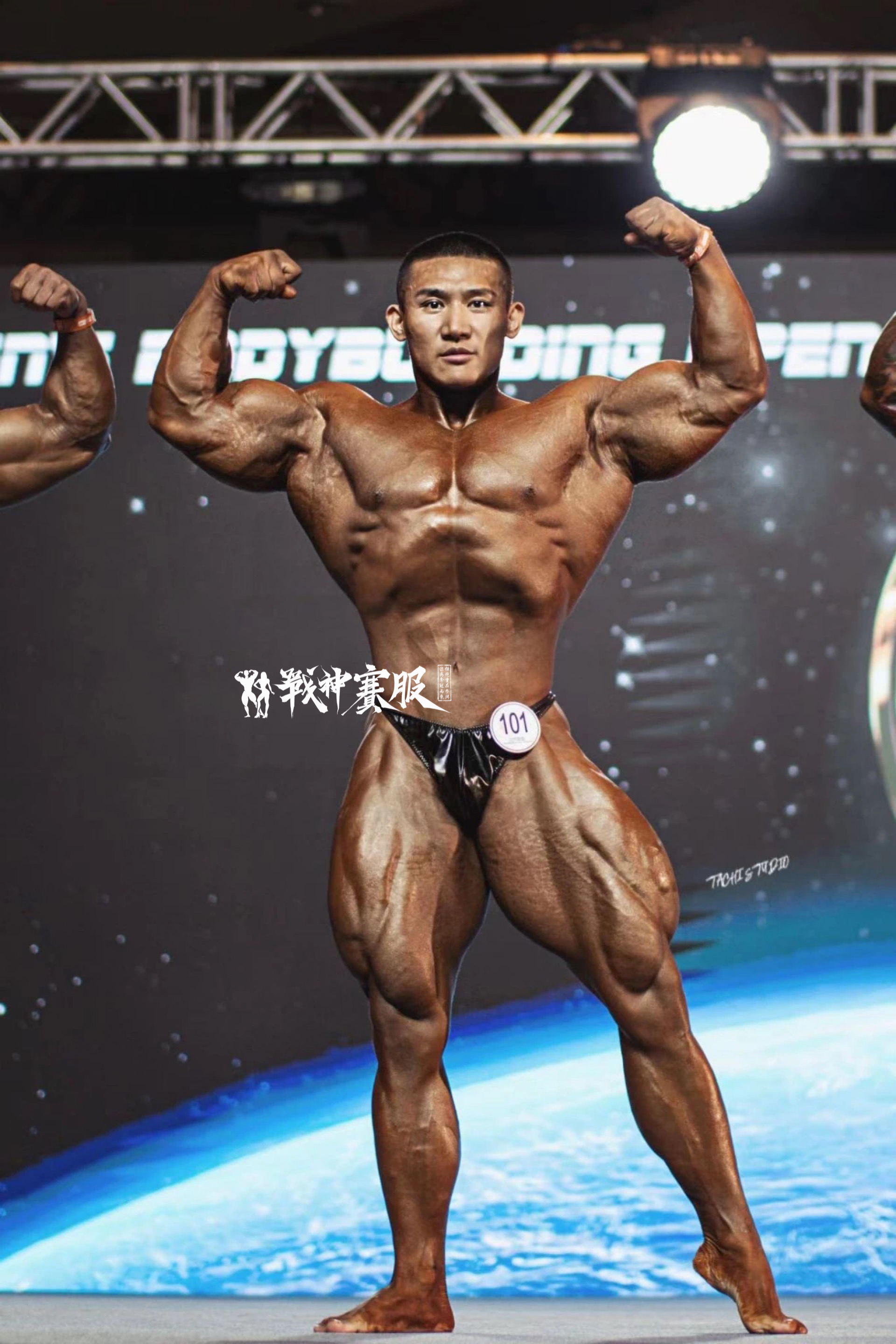 BB-K17 "Liquid Black" Posing Trunk for Bodybuilding ProSuits Zhaofeng He