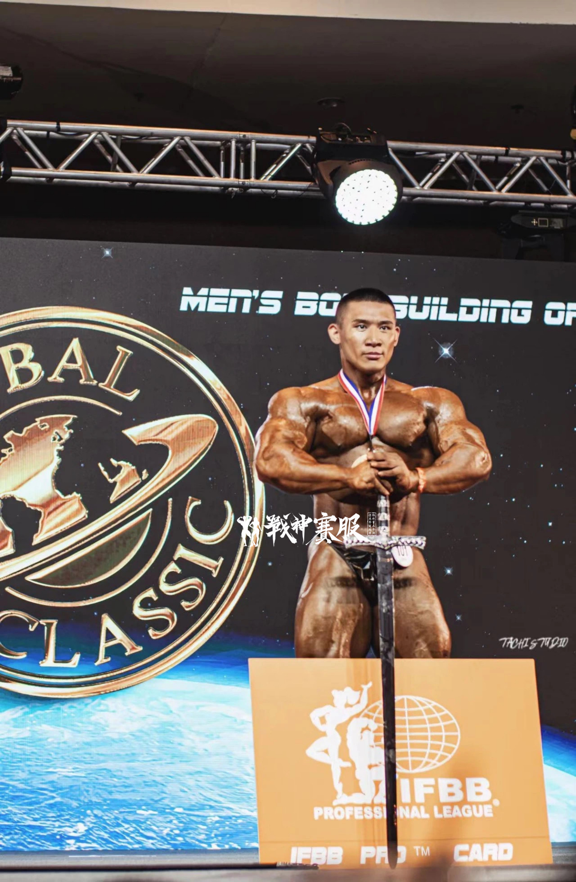 BB-K17 "Liquid Black" Posing Trunk for Bodybuilding ProSuits Zhaofeng He