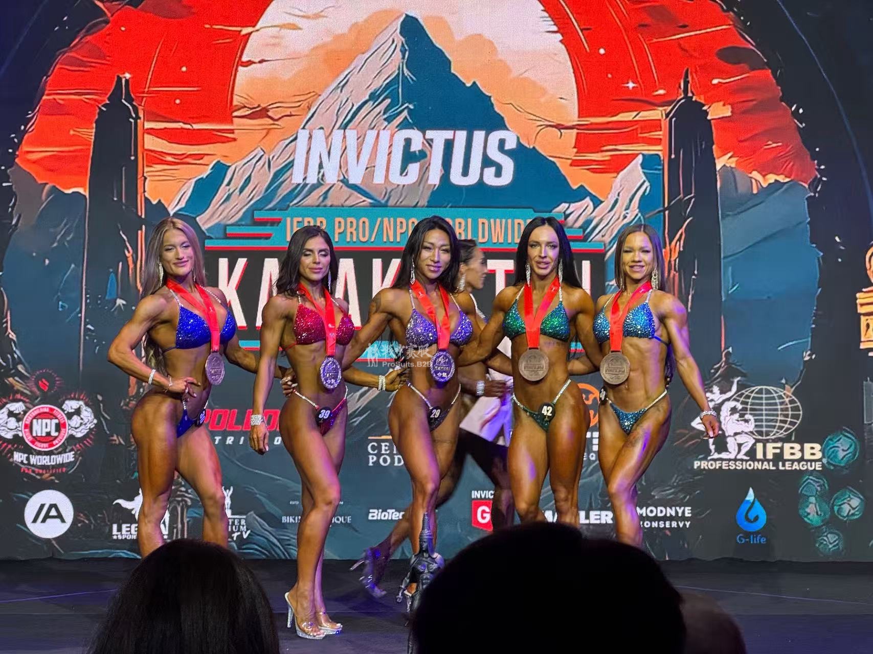 BK6-061 "Wubi Purple" Competition Bikini Custom-Made for Bikini and Wellness ProSuits Bi Wu