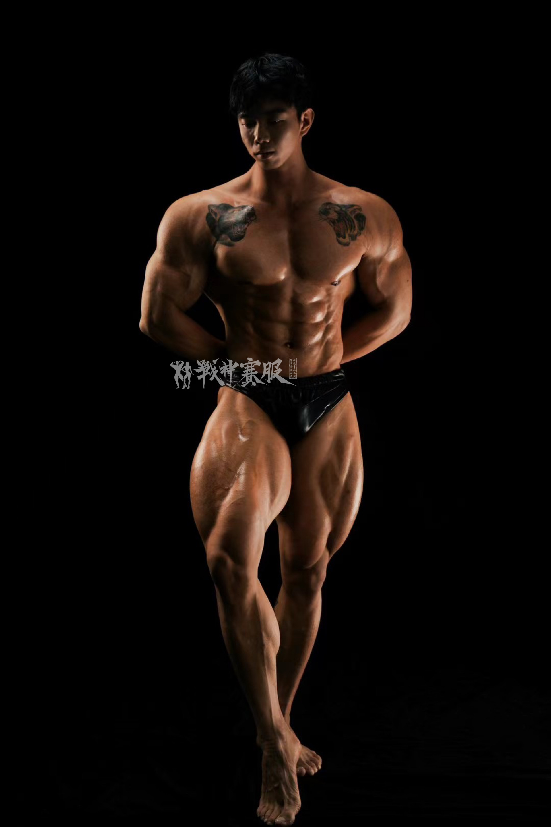 CP04 Colorblock Posing Trunk Custom-Made for Classic Physique ProSuits Jinghao Lu