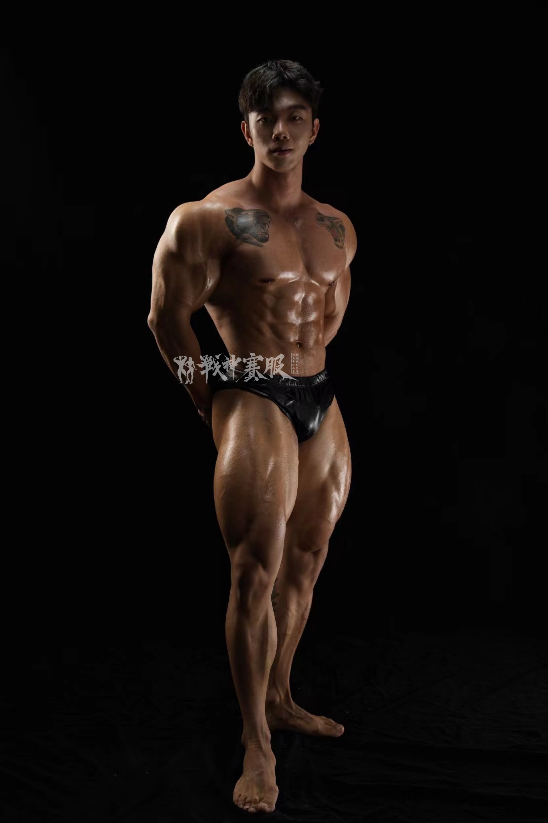 CP04 Colorblock Posing Trunk Custom-Made for Classic Physique ProSuits Jinghao Lu