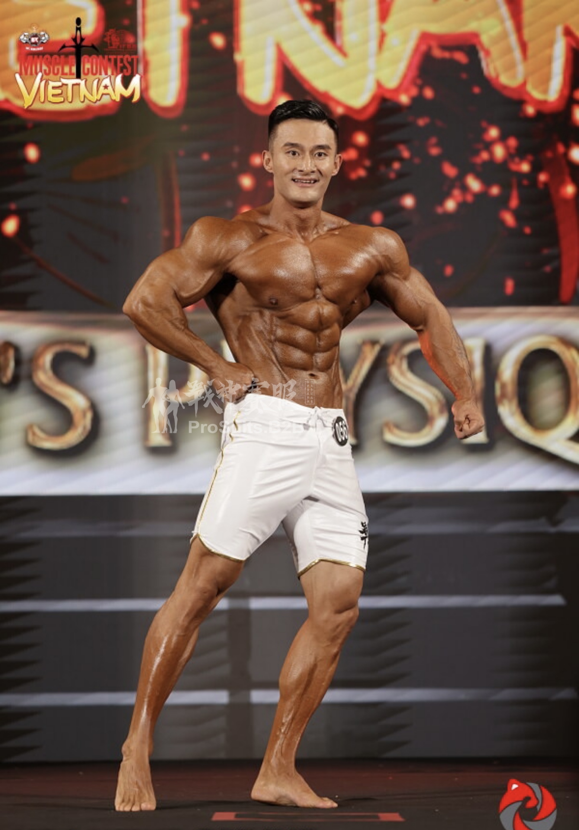 MP107 Boardshorts Custom-Made for Men's Physique ProSuits Bing Han