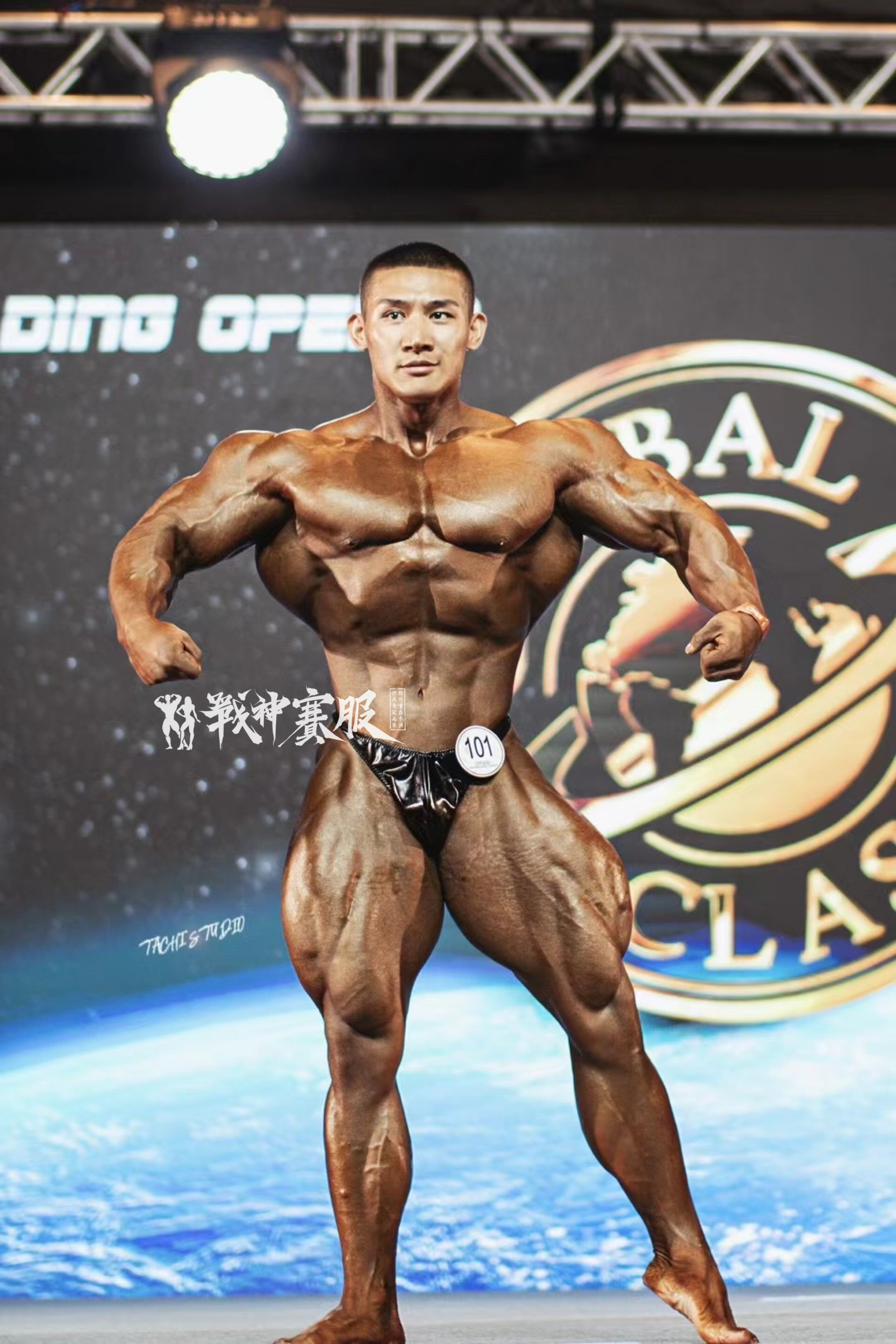 BB-K17 "Liquid Black" Posing Trunk for Bodybuilding ProSuits Zhaofeng He