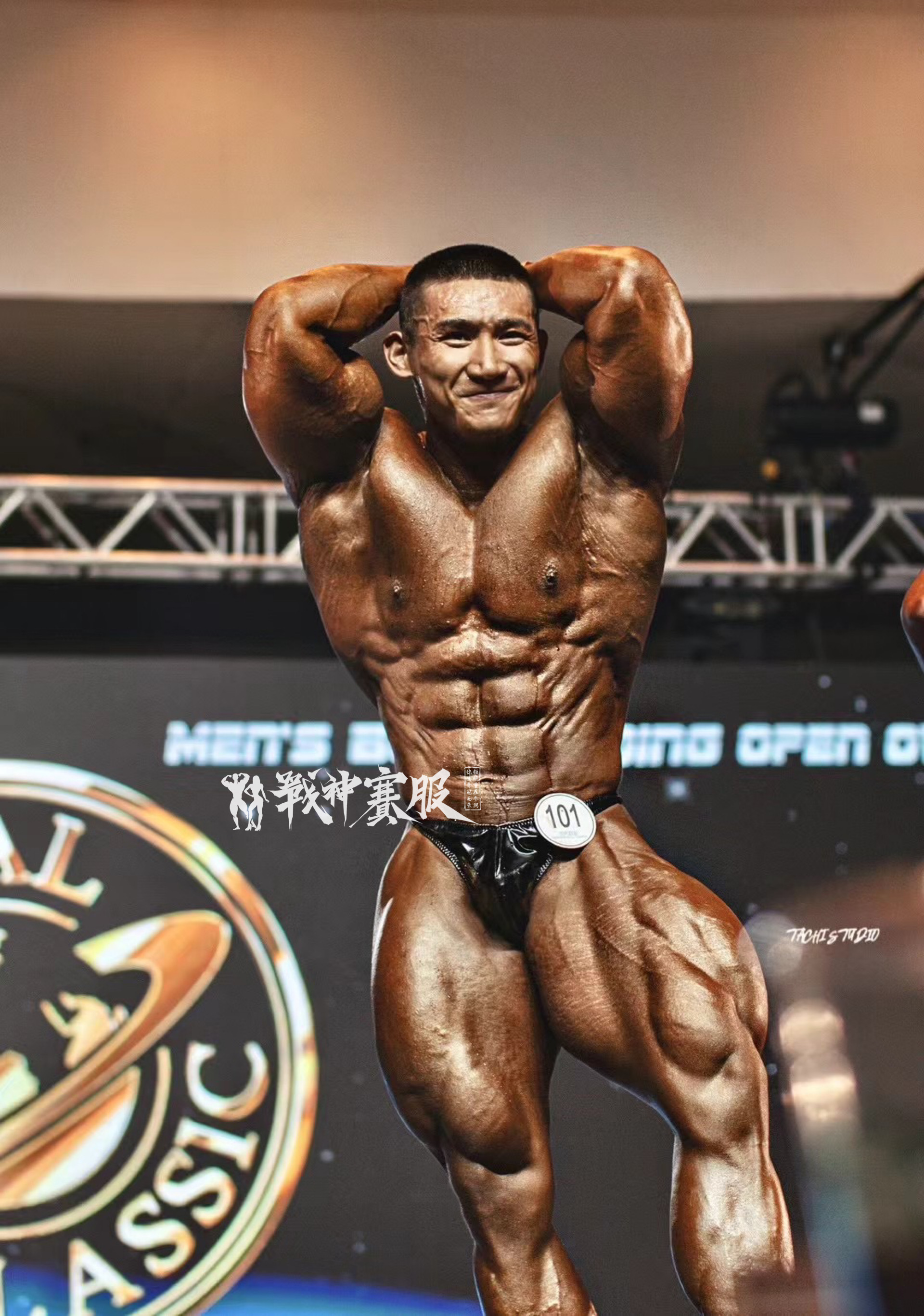 BB-K17 "Liquid Black" Posing Trunk for Bodybuilding ProSuits Zhaofeng He