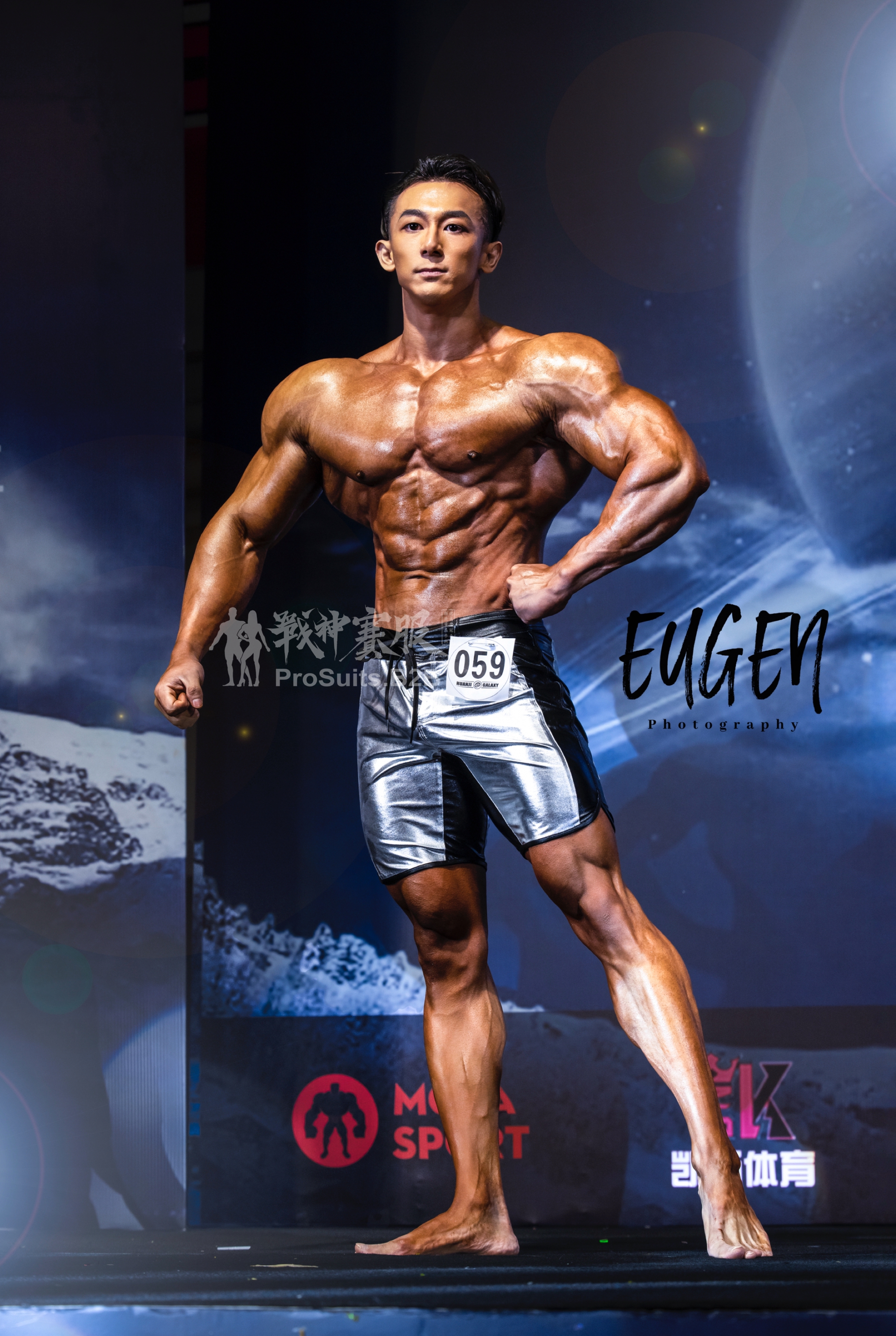 MP013 Boardshorts Custom-Made for Men's Physique ProSuits Yelong Jiang