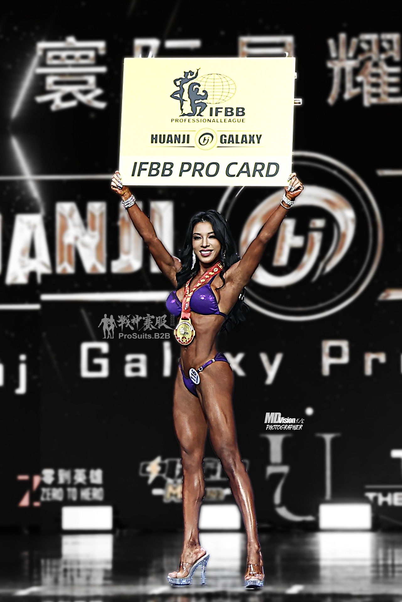 FM-G10 “Hui Purple” Competition Bikini Custom-Made for Fit Model ProSuits Hui Wu