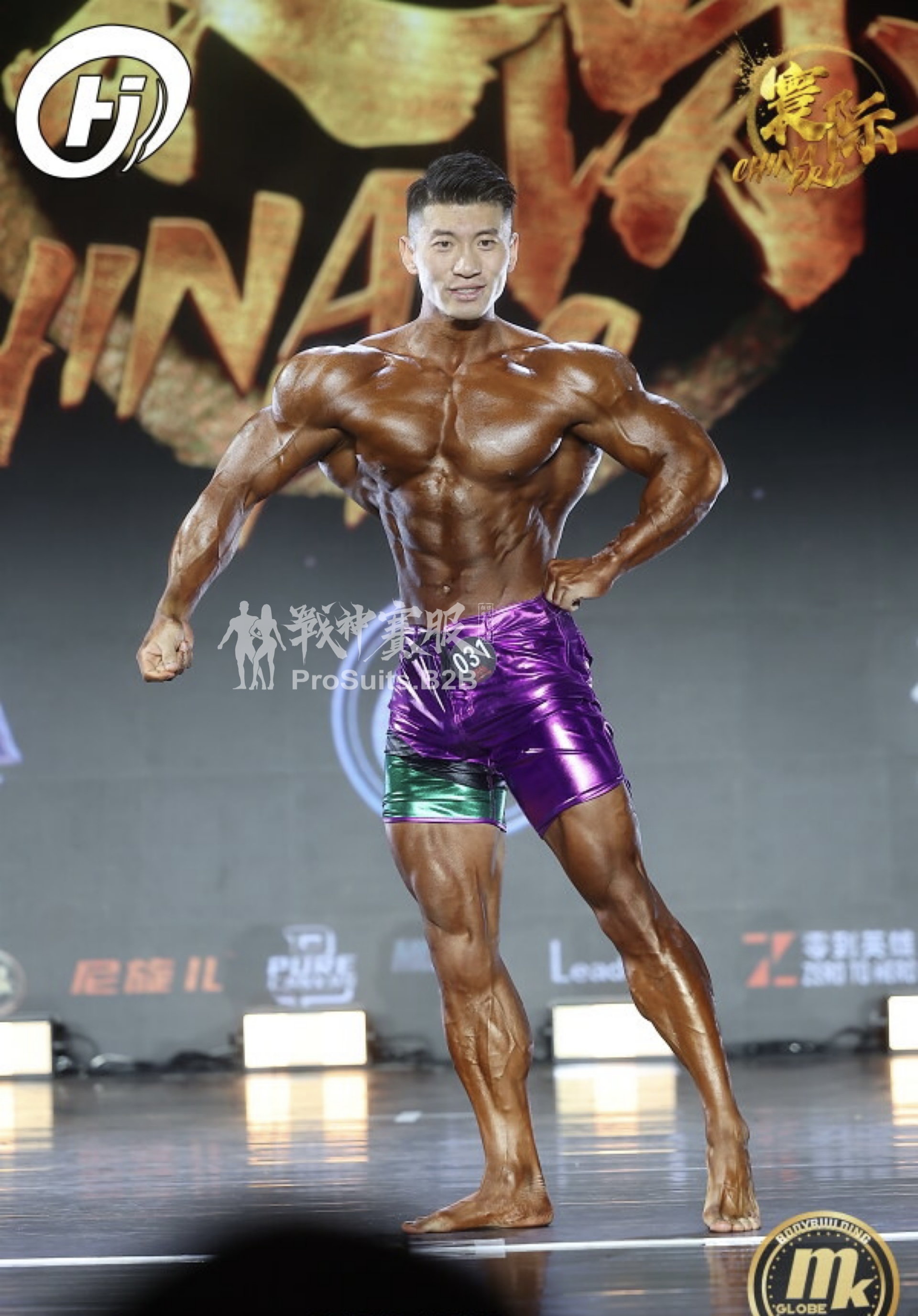 MP069 Boardshorts Custom-Made for Men's Physique ProSuits Junxin Liu
