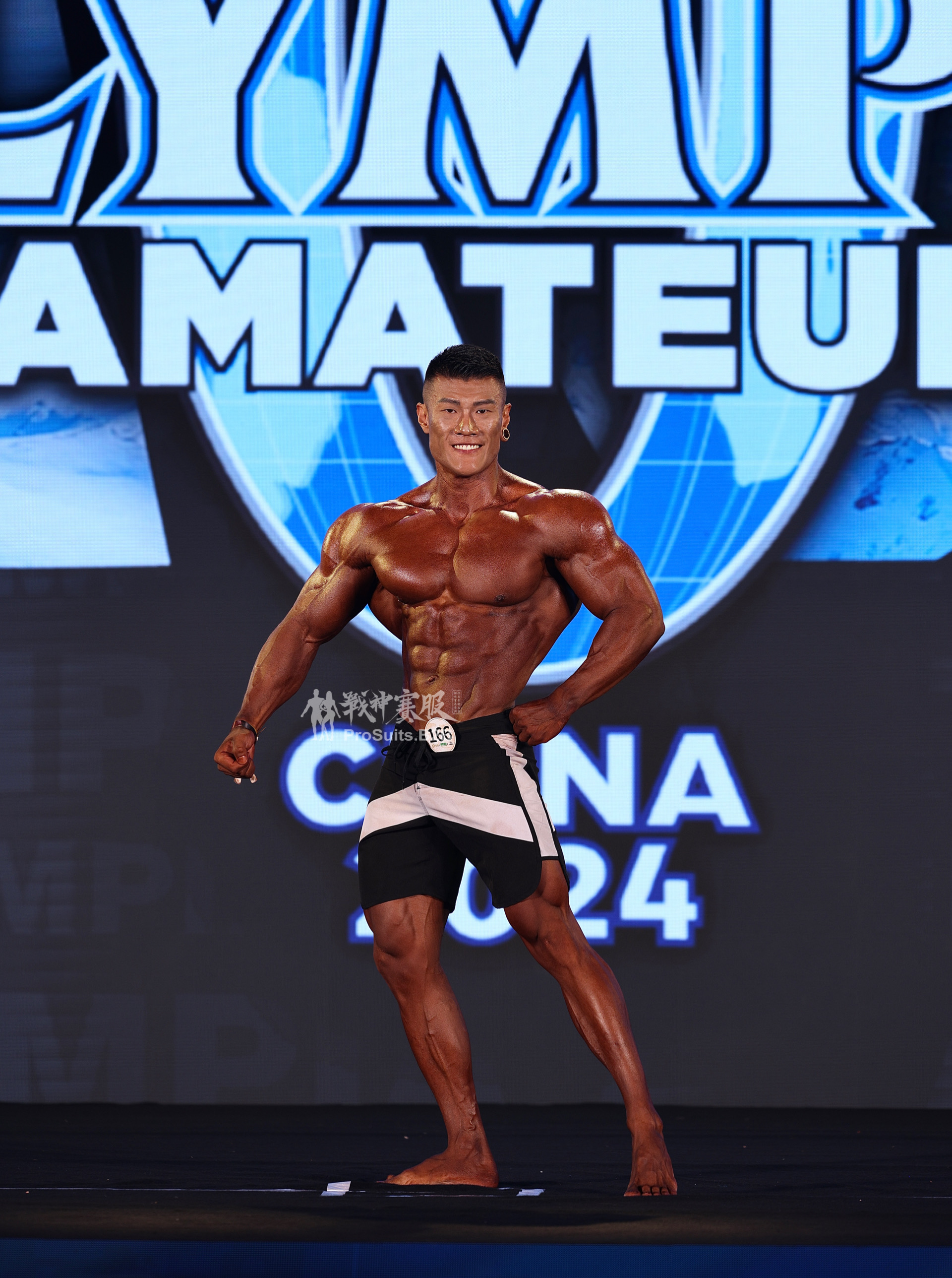 MP015 Boardshorts Custom-Made for Men's Physique ProSuits Lan Li