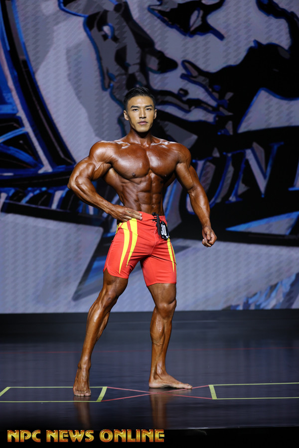 MP196 “Juxian Red 2” Boardshorts SML & Custom-Made for Men's Physique ProSuits Juxian He