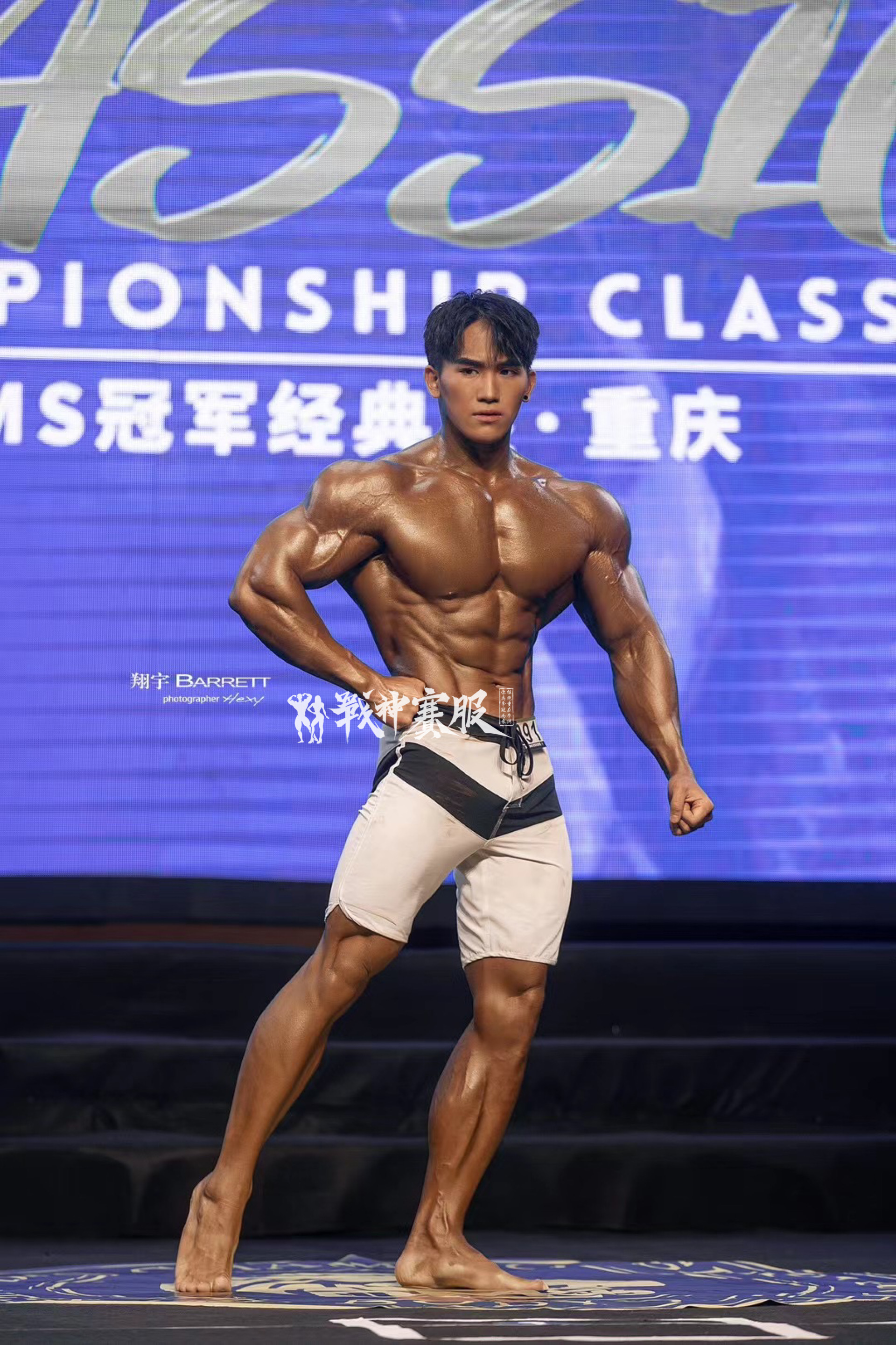 MP038 Boardshorts Custom-Made for Men's Physique ProSuits Hao Huang