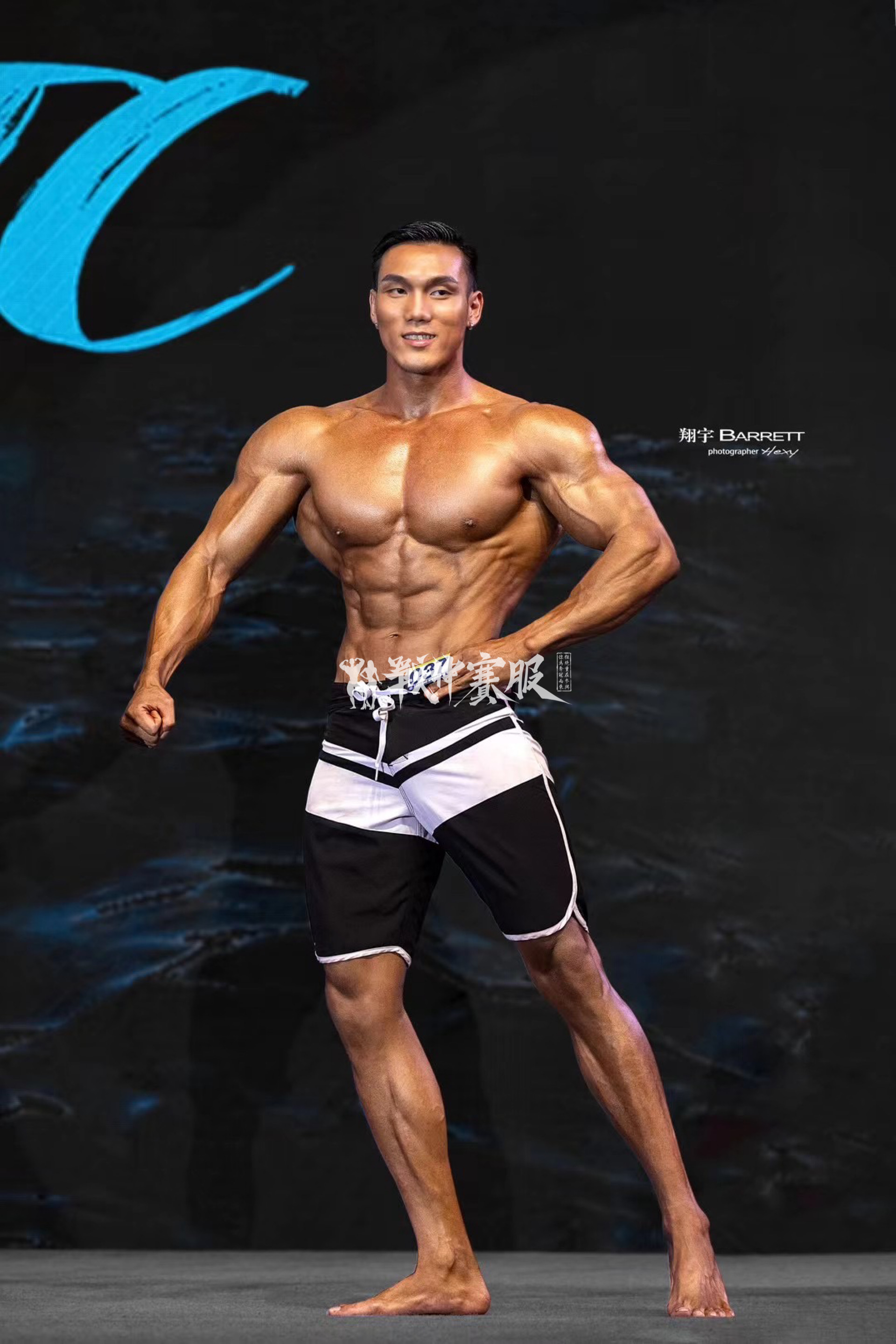 MP125 Boardshorts Custom-Made for Men's Physique ProSuits Jijun Huang