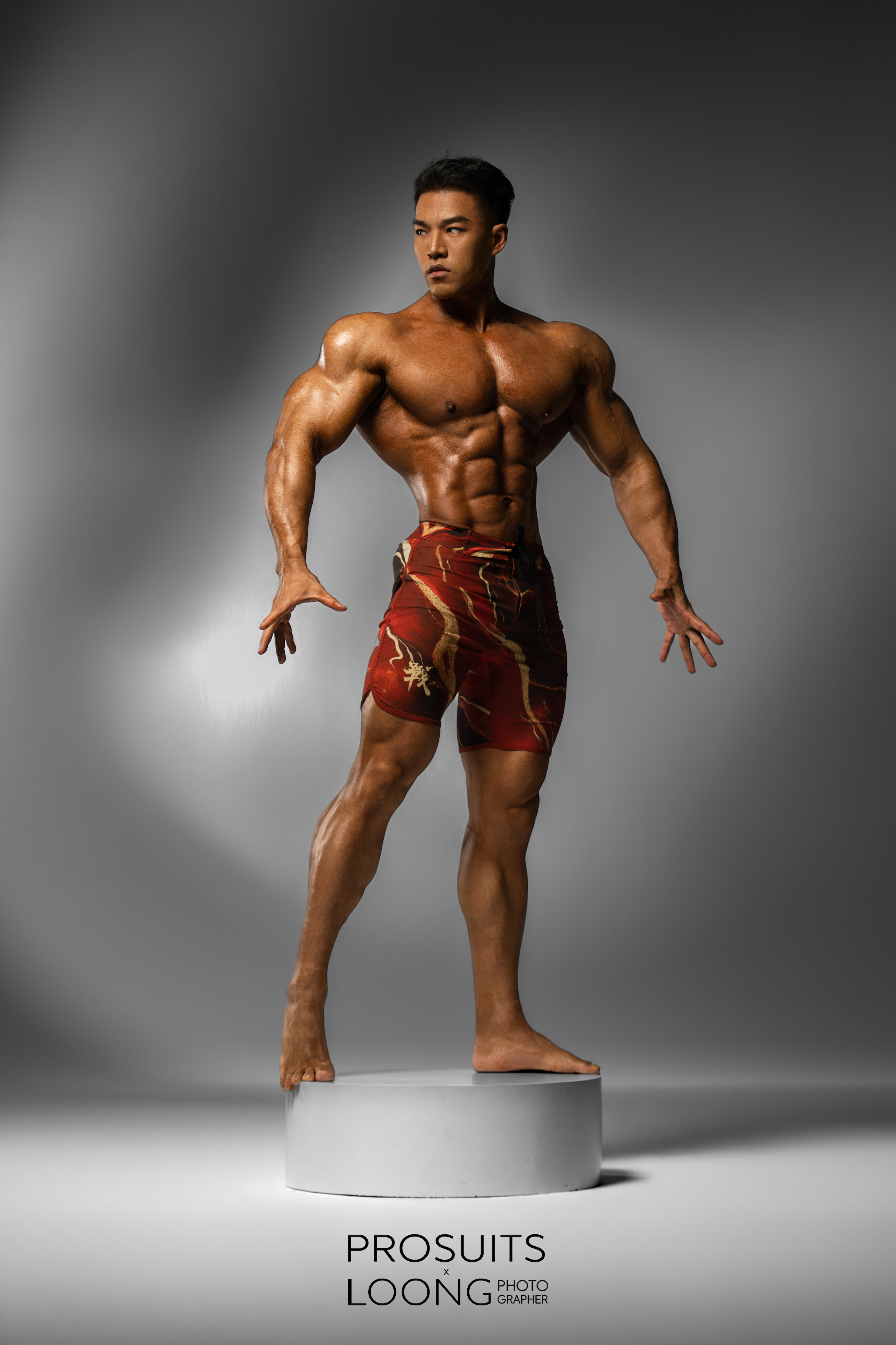 MP191 "Sand & Marble" Boardshorts SML for Men's Physique ProSuits Rui Liu