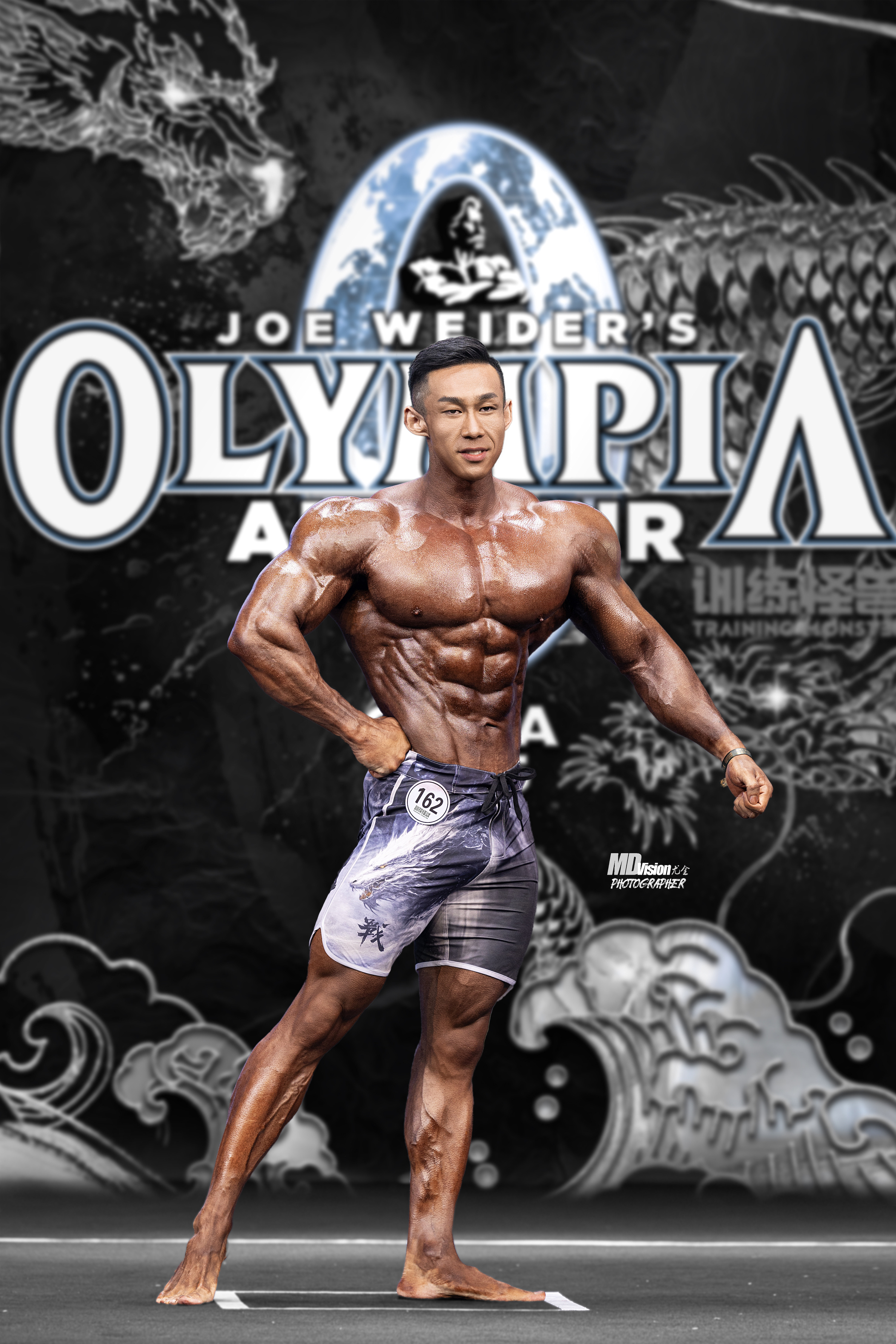 MP192 "Dragon Slayer" Boardshorts SML for Men's Physique ProSuits Kai Rui