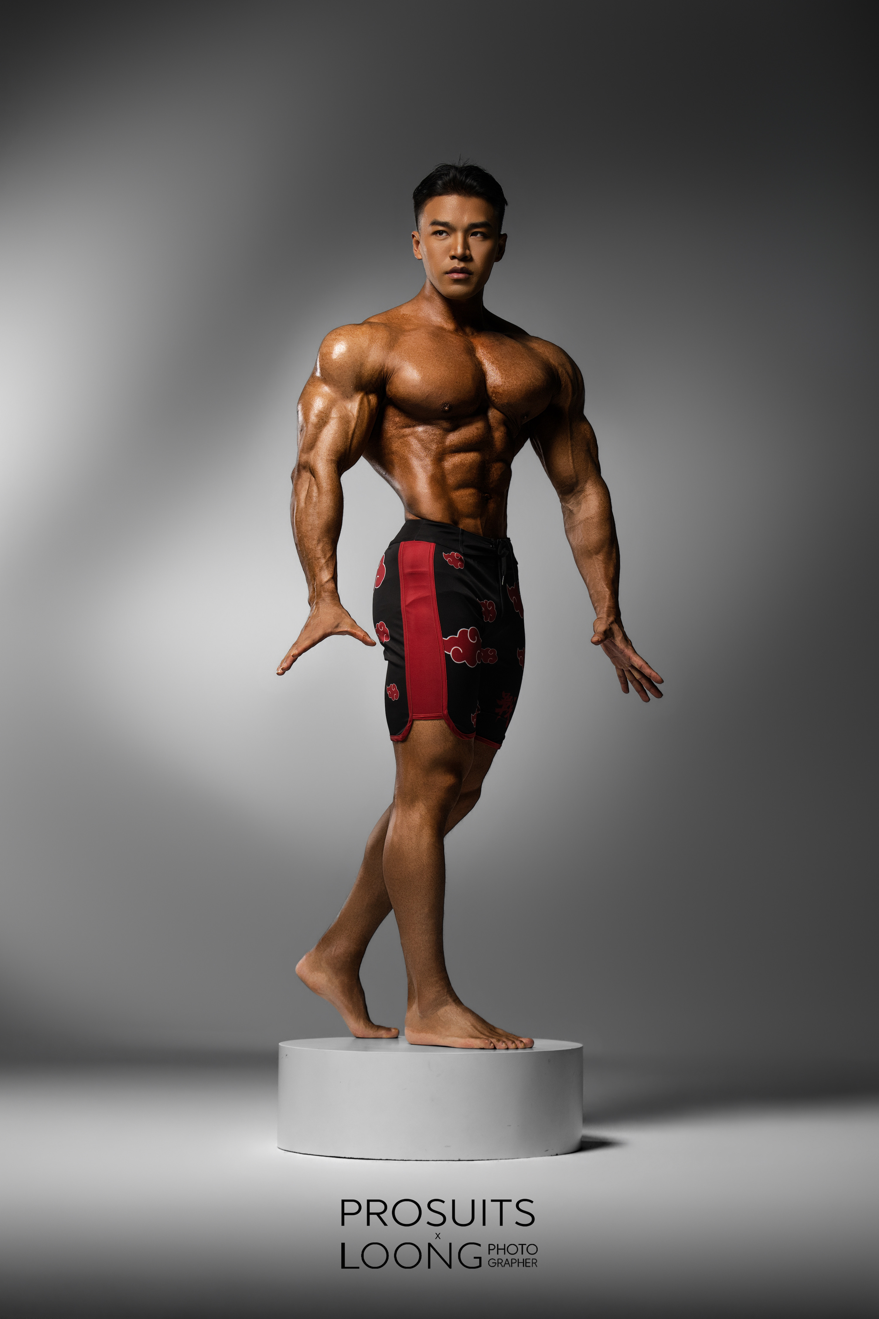 MP091 Naruto “Akatsuki” Boardshorts SML for Men's Physique ProSuits