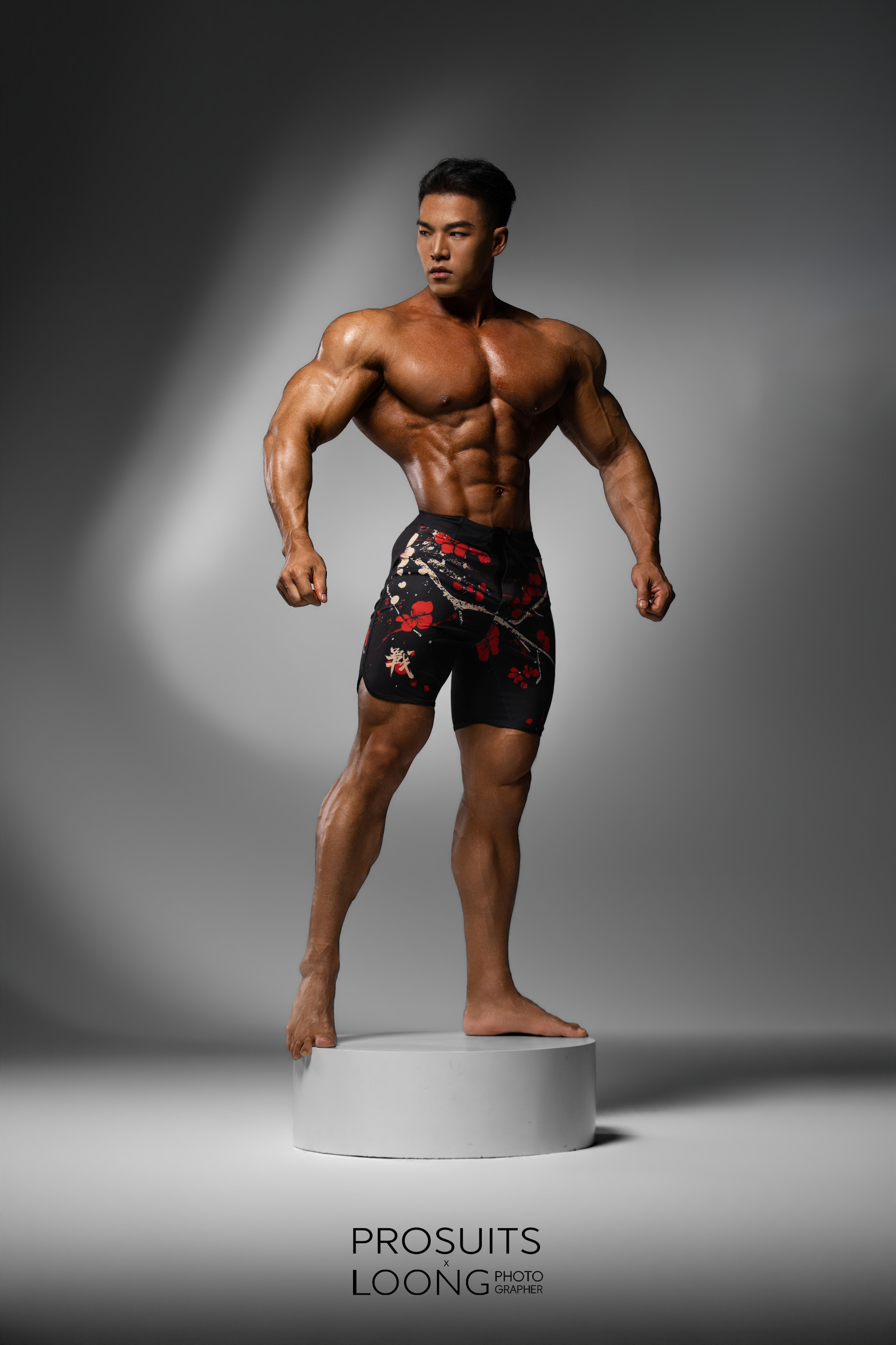 MP188 "Plum Blossom" Boardshorts SML for Men's Physique ProSuits Heng Zhao