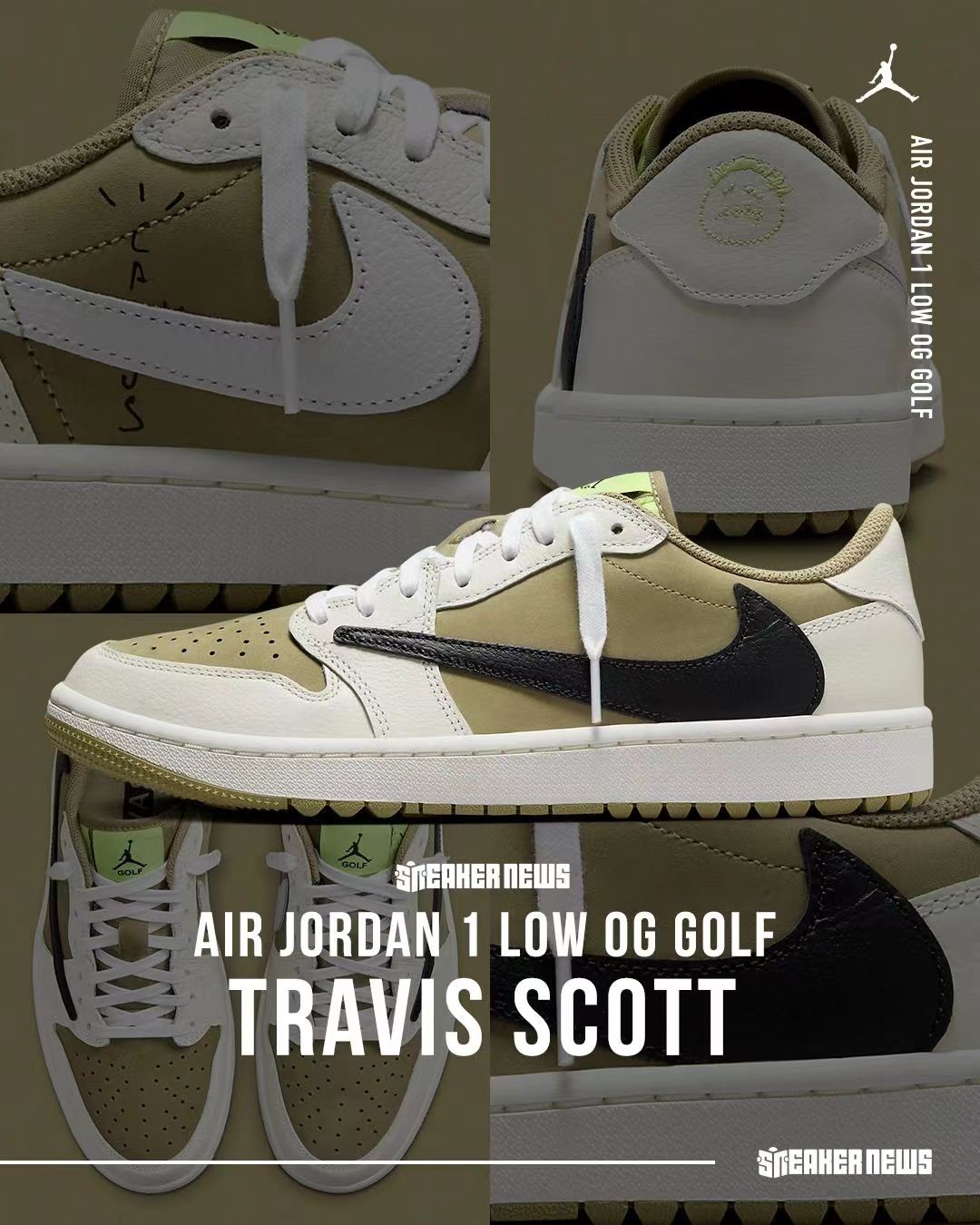 【Travis Scott × Air Jordan 1 Low Golf NRG】コラボ最新作はゴルフ仕様！グローバル限定版、完売必至のトレンドになる！