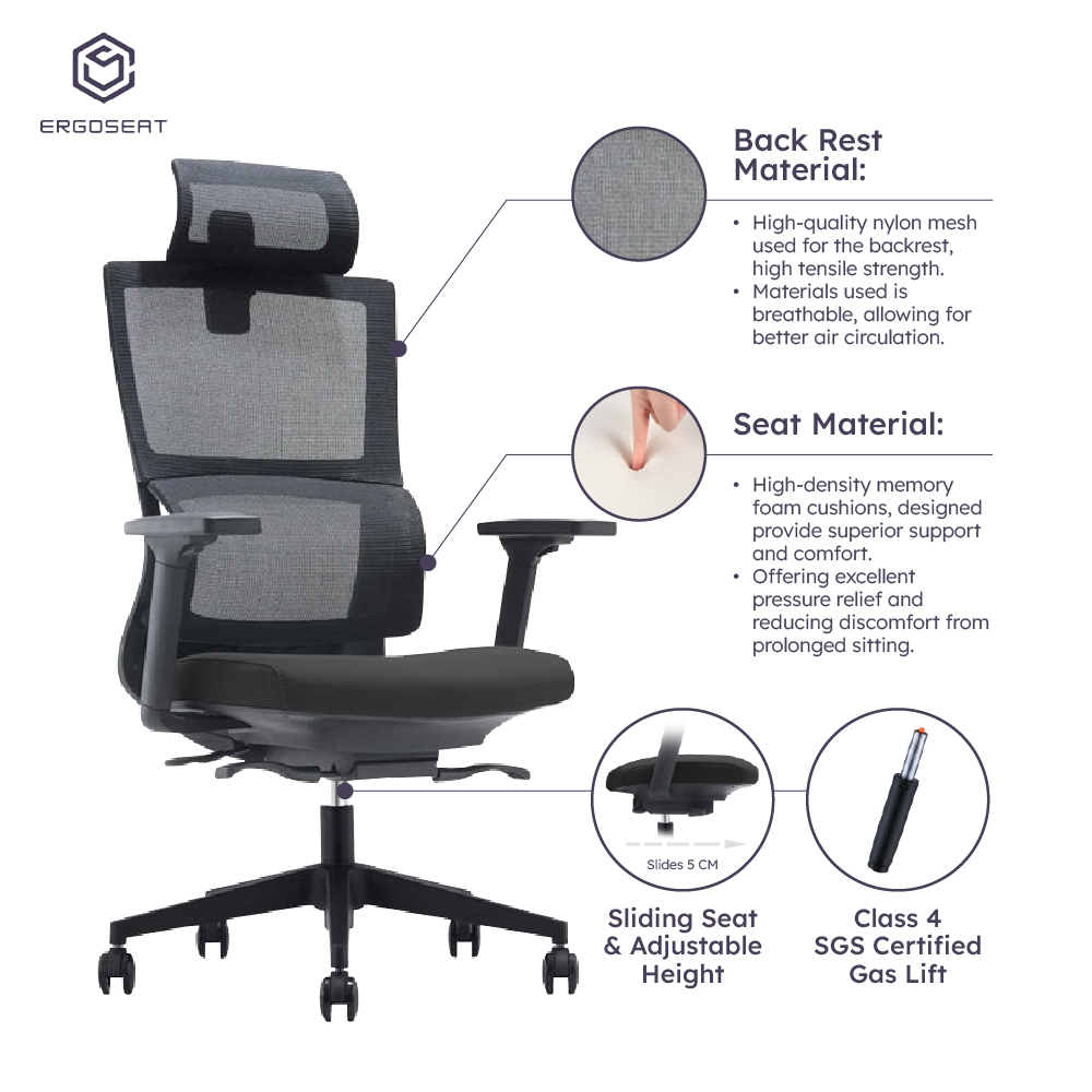 233A High Back Ergonomic Chair