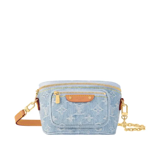 LV   24AW◆LOUIS VUITTON ルイヴィトン◆ミニ バムバッグ モノグラム・デニム M83353  17*12*9.5CM  240919