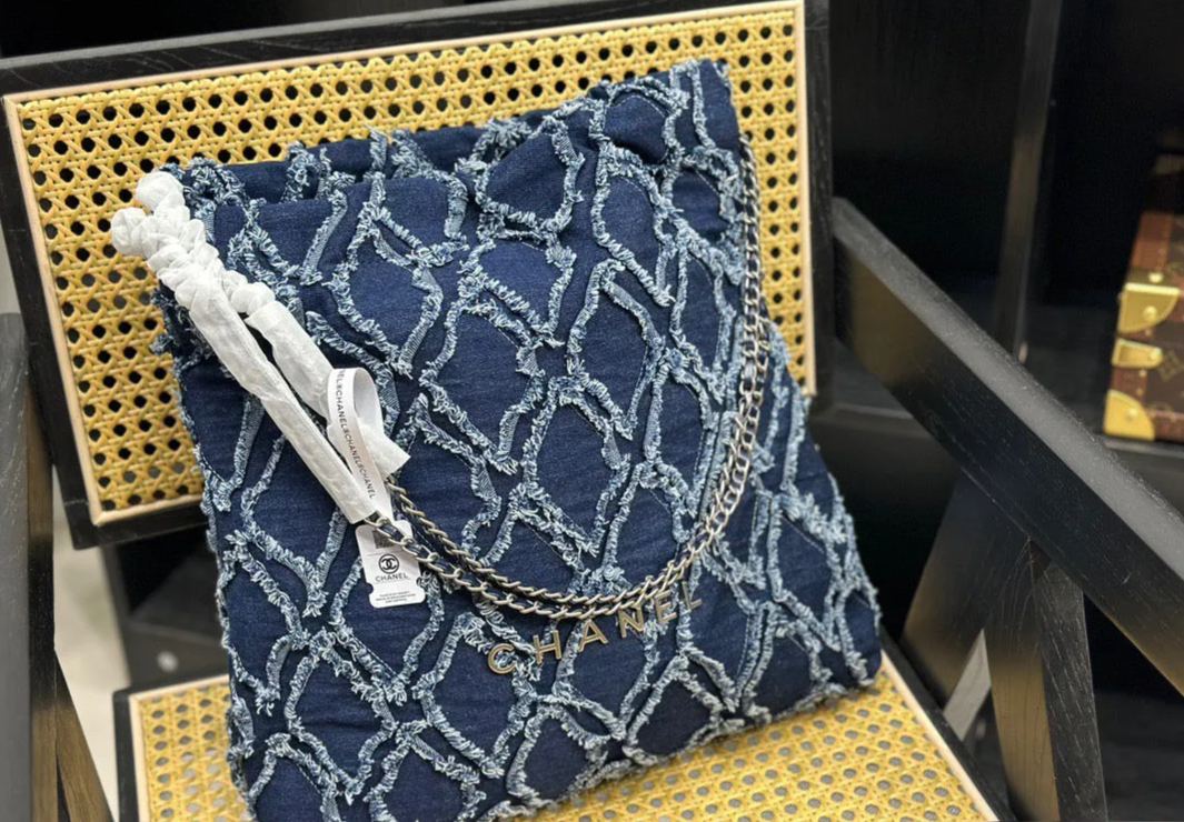 Chanel 23ss デニムバッグ アーガイル柄