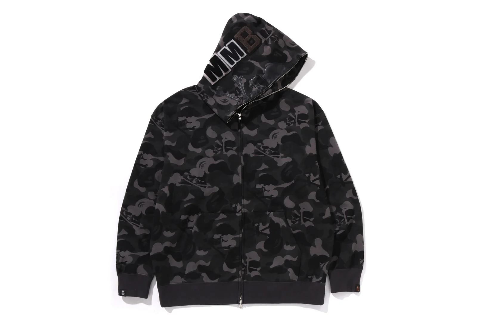 【 BAPE X MMJ 】SKULL CAMO RELAXED FIT FULL ZIP HOODIE 15TH