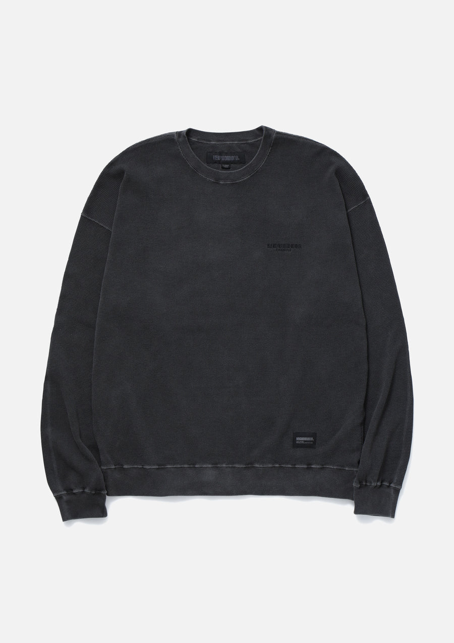 NEIGHBORHOOD 25SS PIGMENT DYED WAFFLE FABRIC CREWNECK LS