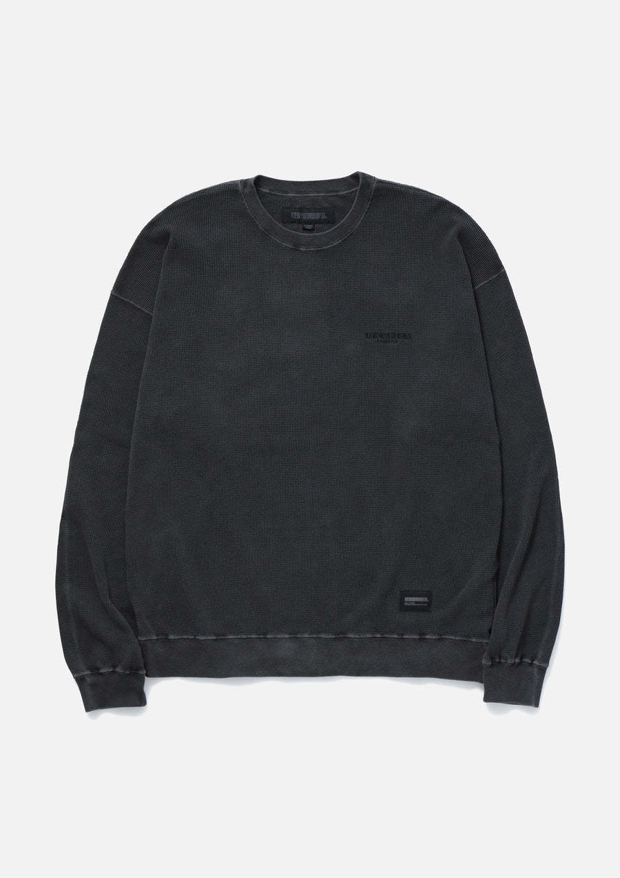 NEIGHBORHOOD 25SS PIGMENT DYED WAFFLE FABRIC CREWNECK LS