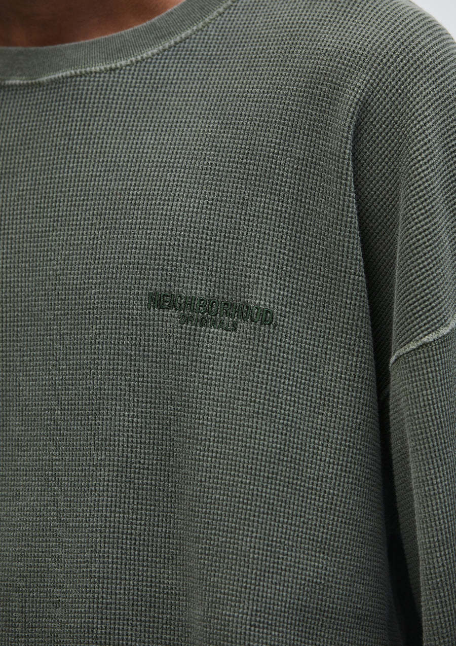 NEIGHBORHOOD 25SS PIGMENT DYED WAFFLE FABRIC CREWNECK LS